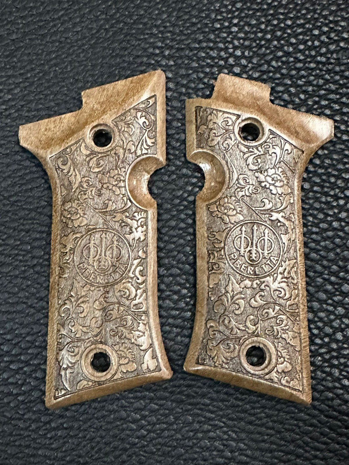 Beretta 80X Cheetah Grips - Premium Quality Turkish Walnut Wood - Floral Design