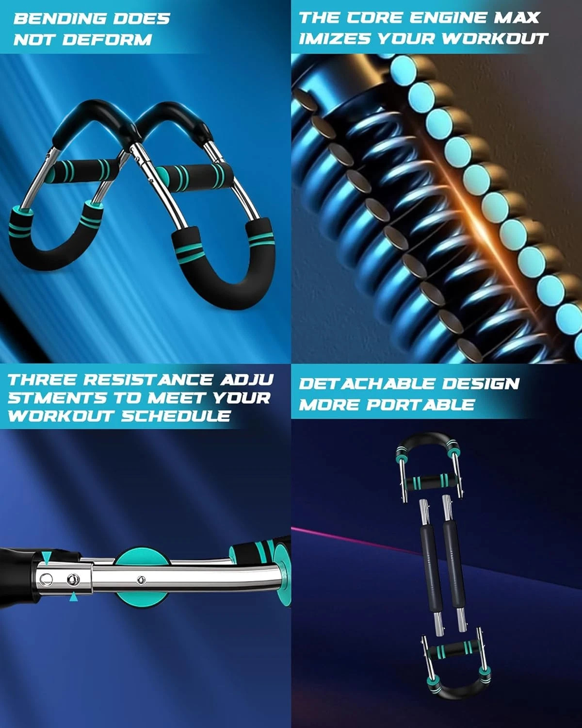 Saker Twister Arm Trainer, 40-100Lb Adjustable Power Twister Bar, Chest Shoulder