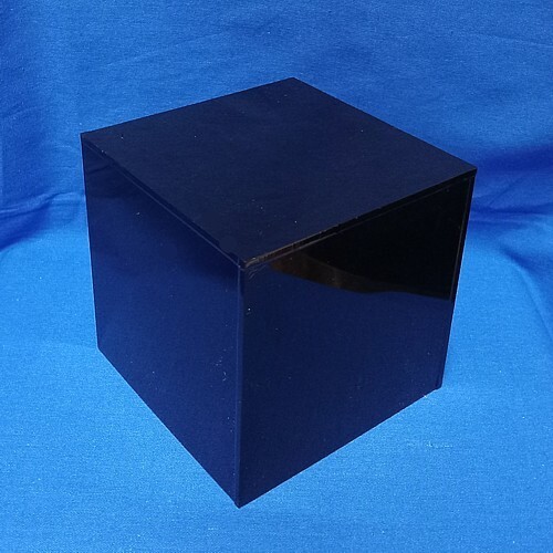 BLACK Acrylic 5-Sided Cube 4" x 4" x 4" - Open One Side - FREE SHIPPING
