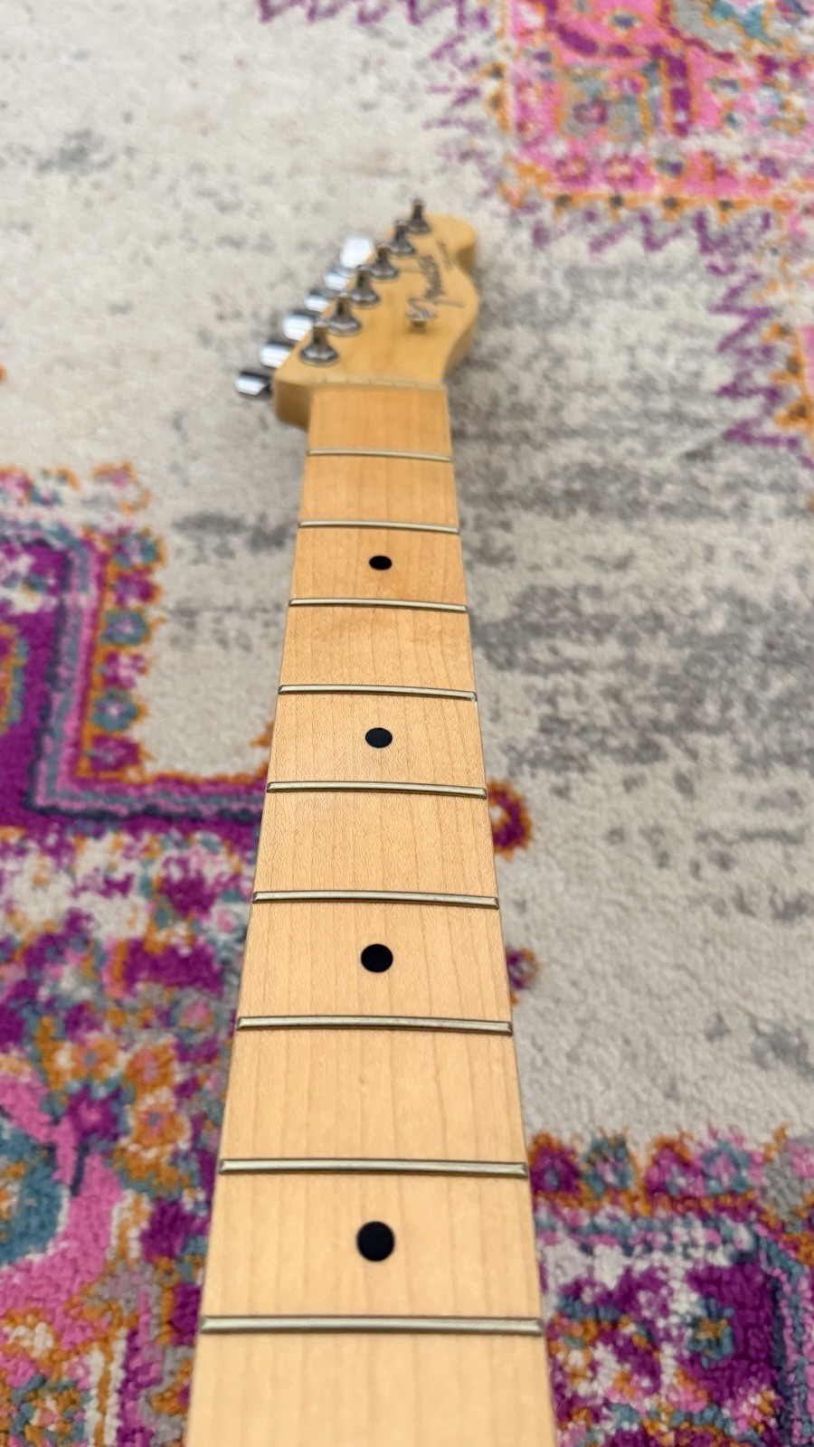 Fender Squier Telecaster Neck Maple Fretboard - Updated Logo& Amber Nitro Relic