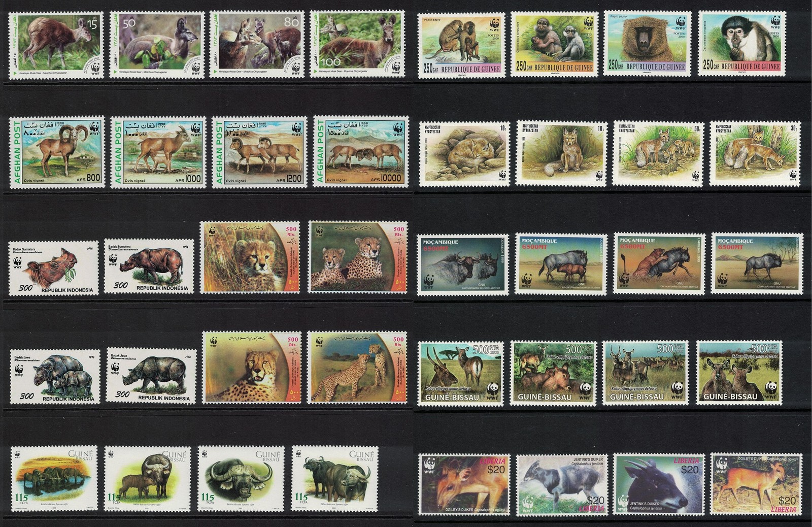 WWF Wild Animals Big Collection 2000 MNH