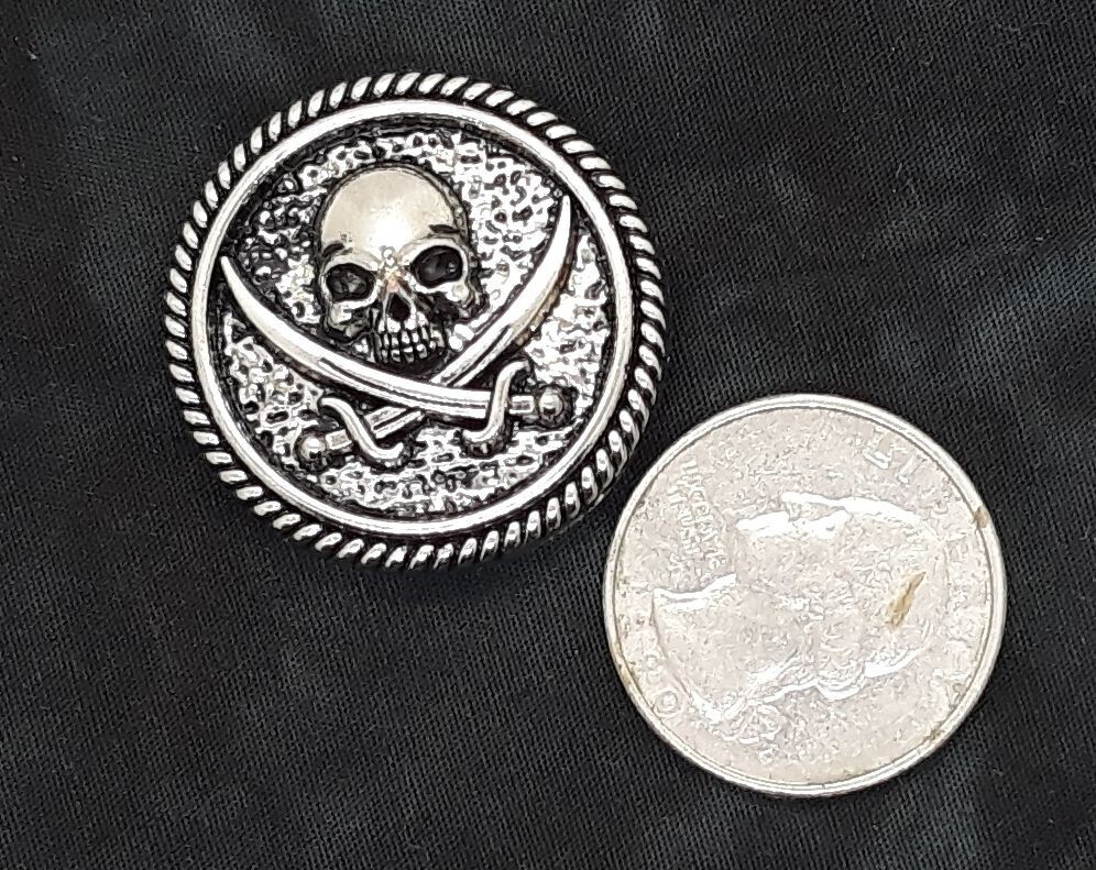 Skull & Crossed Swords Pirate Concho Conchos 1 3/16" Five Count ***Cool !!