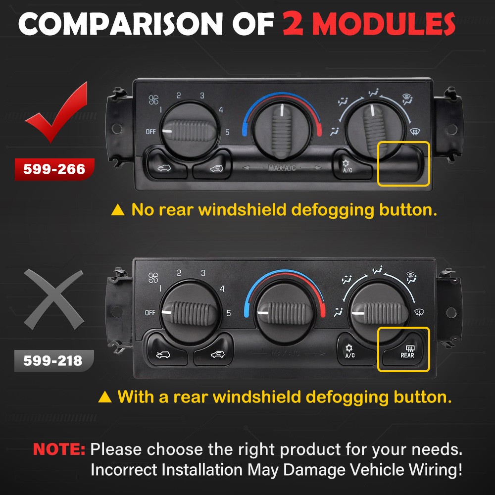 A/C Heater Climate Control Switch For 1999-2002 Chevy Silverado GMC Sierra 1500