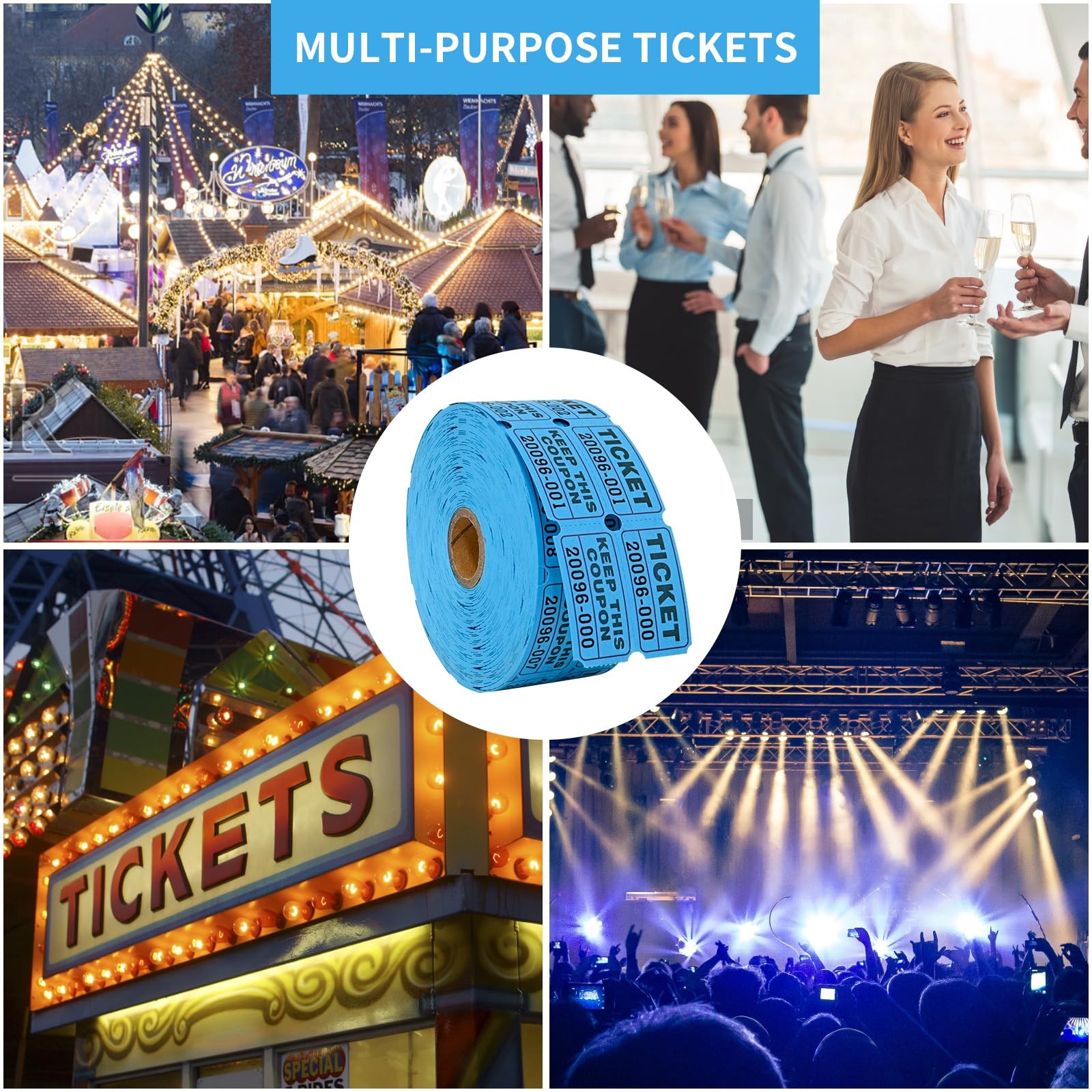 Raffle Tickets Double Rolls 1000 Per Roll 50/55 Raffle Tickets for Events,Car...