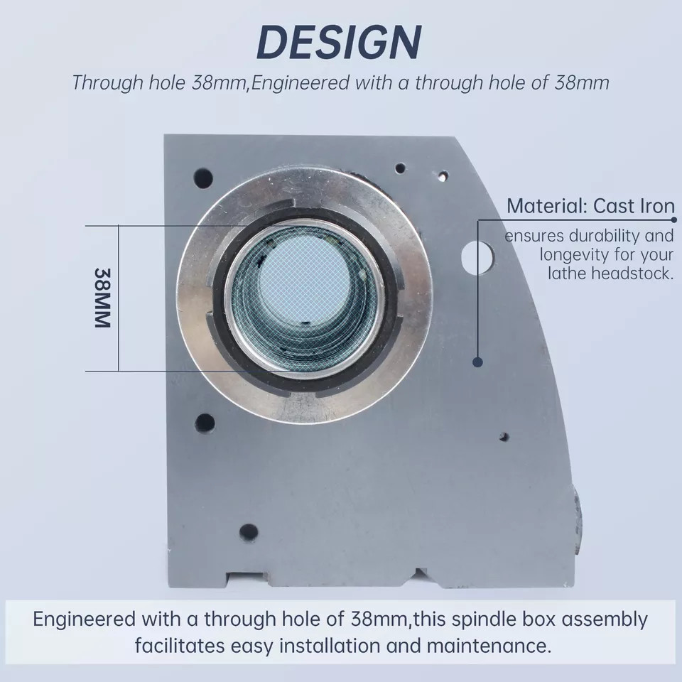 125mm Lathe Headstock Spindle Box Assembly 38mm Hole For WM210 MX-210V CD-210V