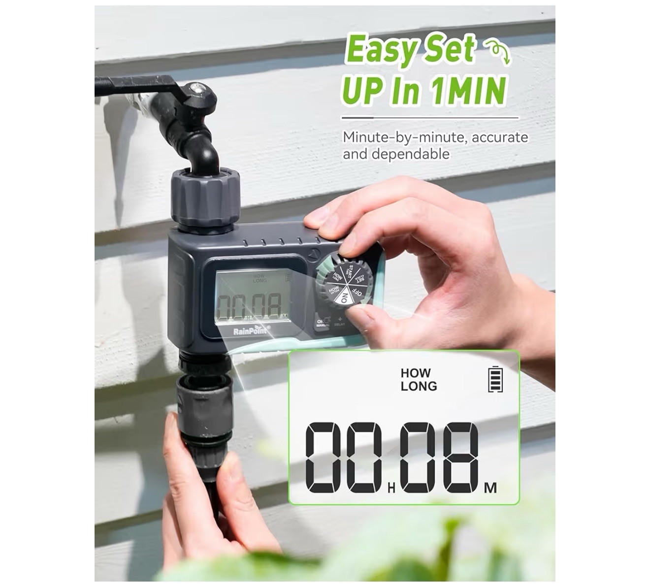RAINPOINT Sprinkler Timer Outdoor, Water Timer for Garden Hose, Programmable