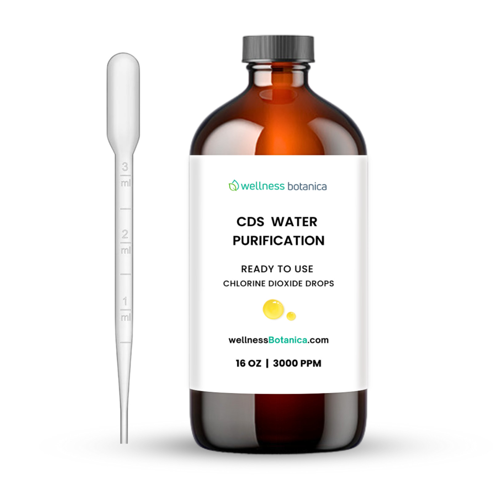 CDS Water Purification ( 16oz 500ml ) Solution Ready to Use (Glass Bottle)