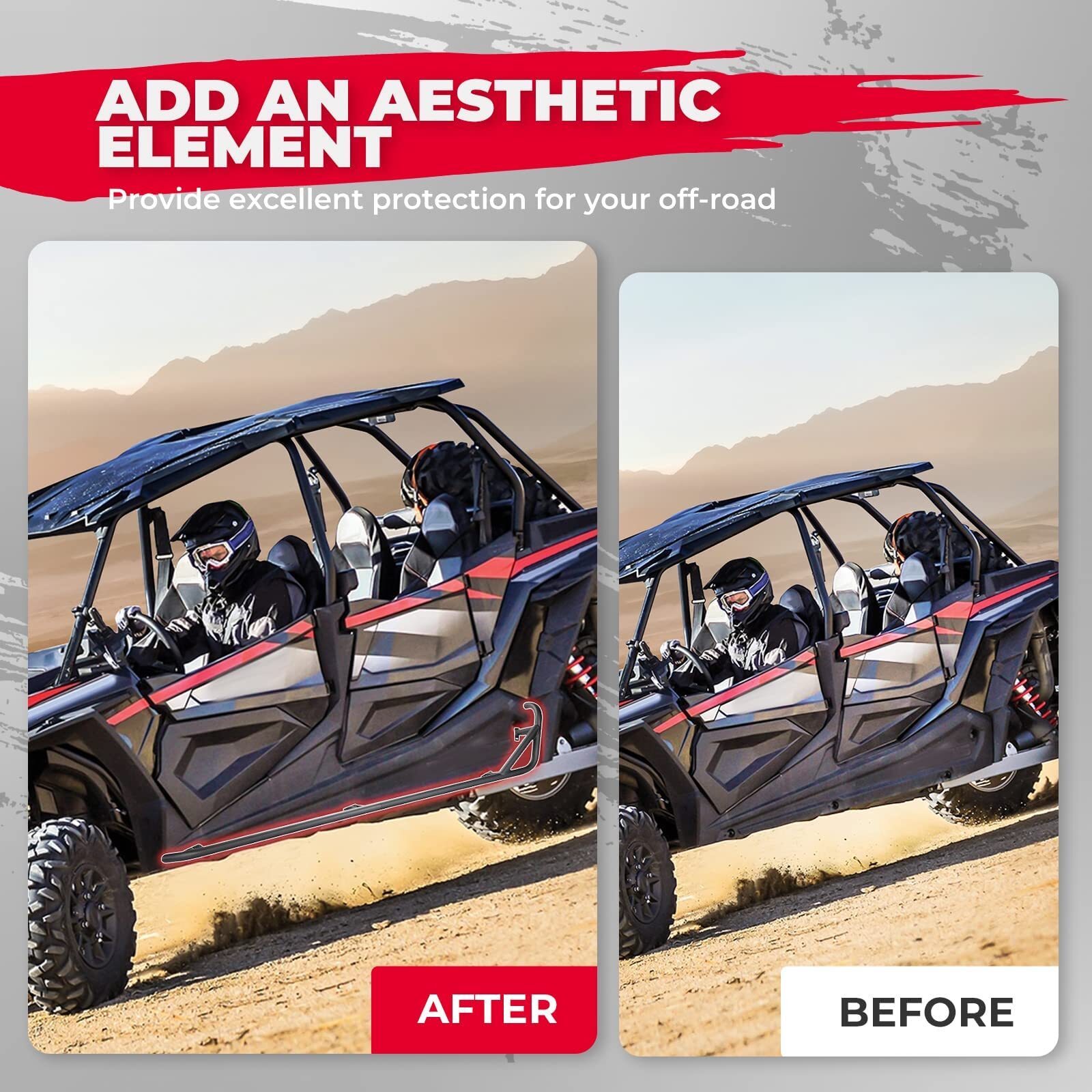 Heavy Duty Side Steps Nerf Bars For Polaris RZR XP 4 1000/ 4 900 Turbo 2015-2023