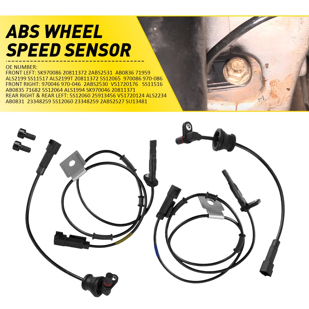 4X Front Rear Left&Right ABS Wheel Speed Sensor for 2010-17 Equinox Chevrolet ER