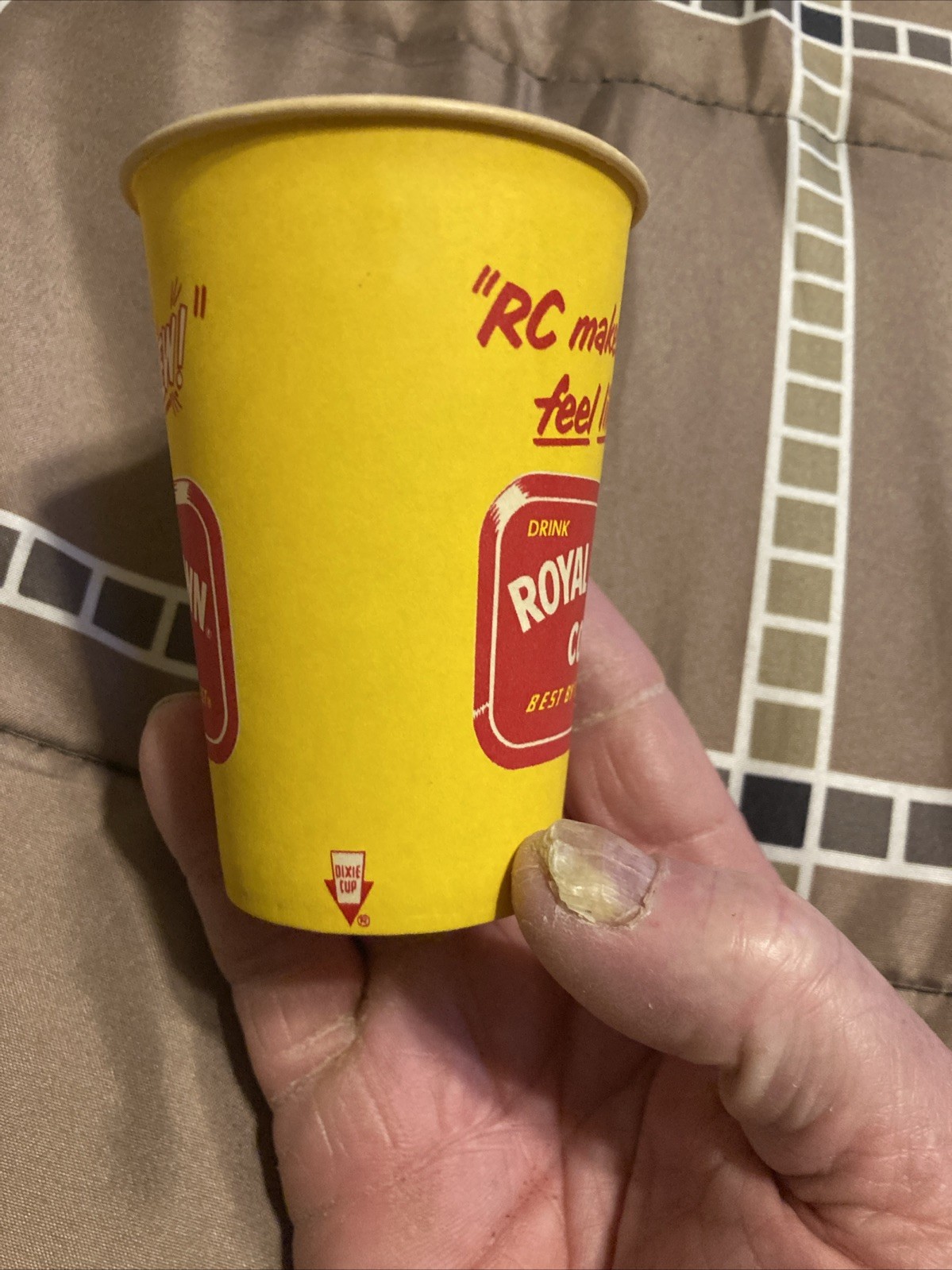 ROYAL CROWN COLA Cup Paper Wax 7oz Soda Very Rare Cup RC Early Years