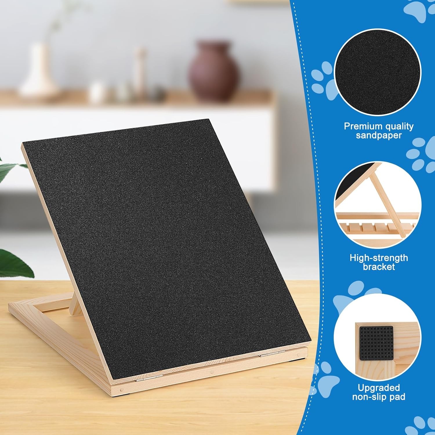 Dog Nail Scratch Pad with Sandpaper Filing Replacement Sandpapers Included