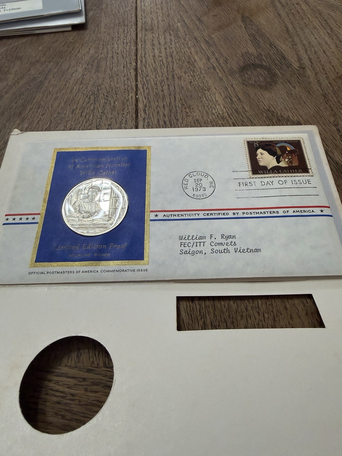 (5) postmasters of america medallic first day covers.