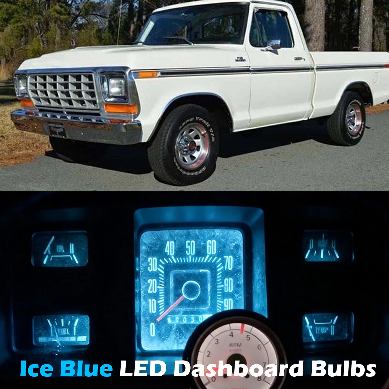 Ice Blue Gauge Cluster LED Dashboard Bulbs For Ford F100-F350 Truck 1973-1979