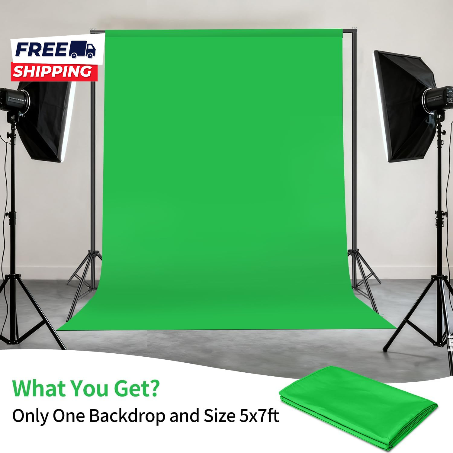 Green Screen Backdrop 5X7 Ft Photography Chroma Key Greenscreen Background Sheet