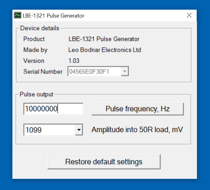 Leo Bodnar Fast Risetime Variable Frequency Pulser LBE-1321