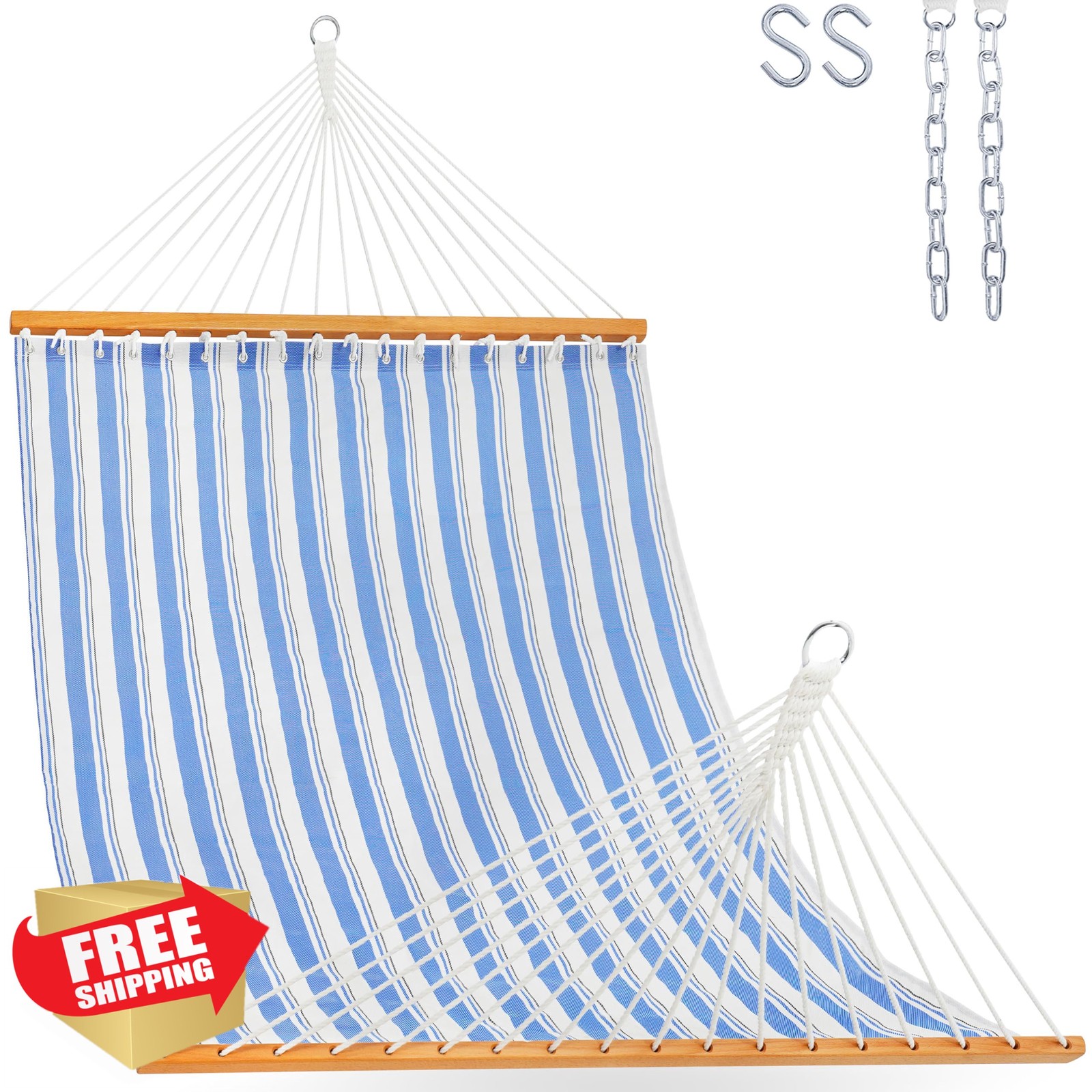 Lazy Daze Hammocks Double Quick Dry Hammock Blue Stripes 450lb