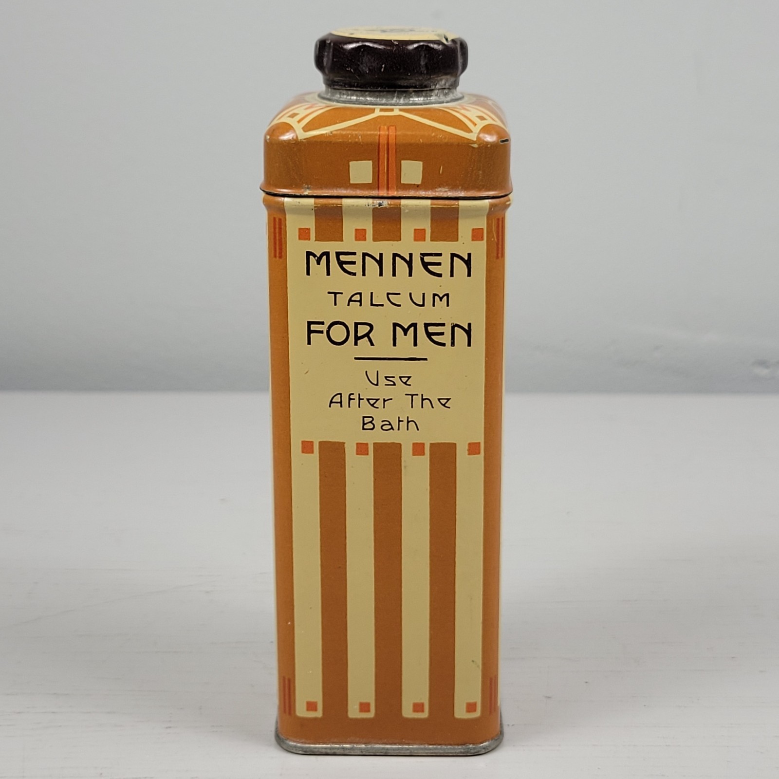 Vintage Mennen Talcum For Men Tin Stripes After The Bath USA 4 1/8oz