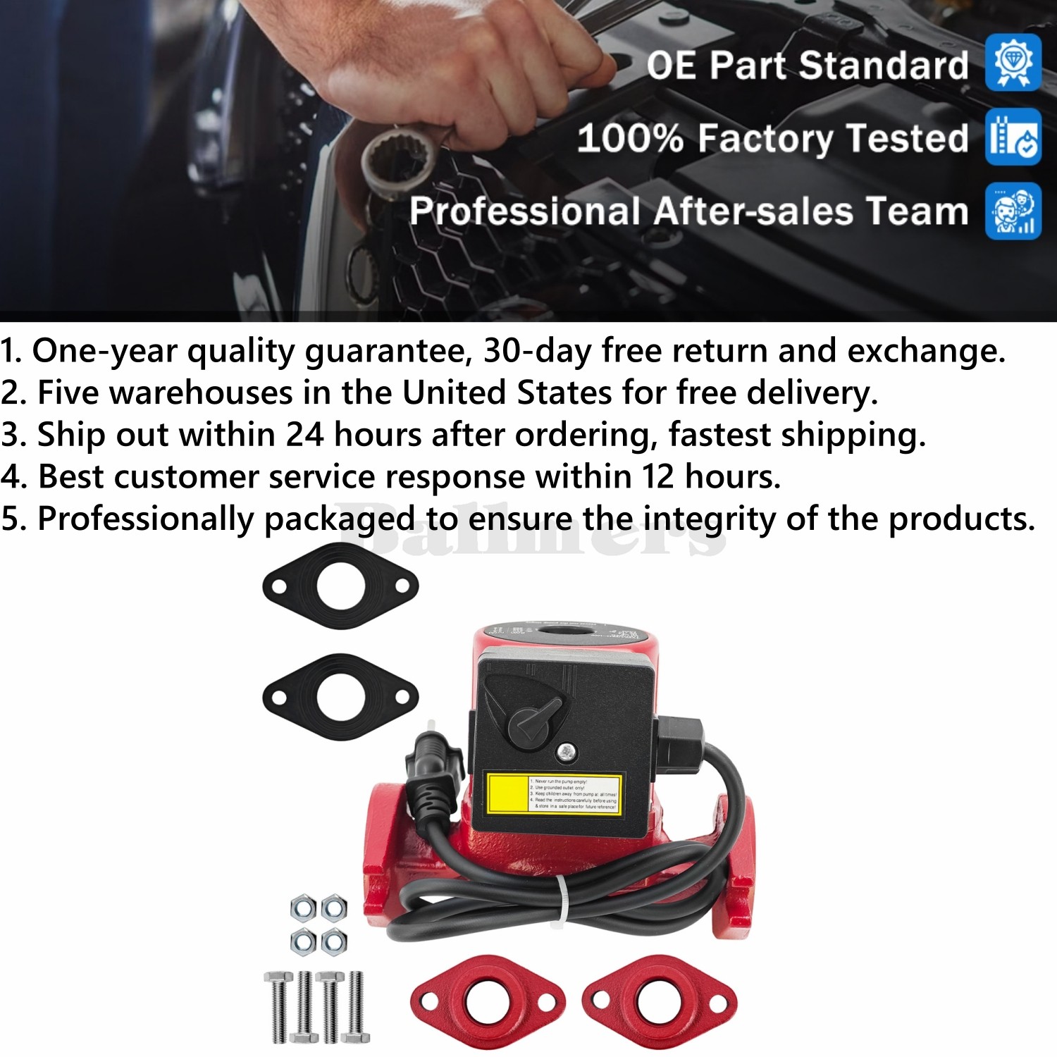 NEW 1/2 HP Water Circulator Pump for Grundfos 115V 3-Speed 95906638 UPS43-100SF