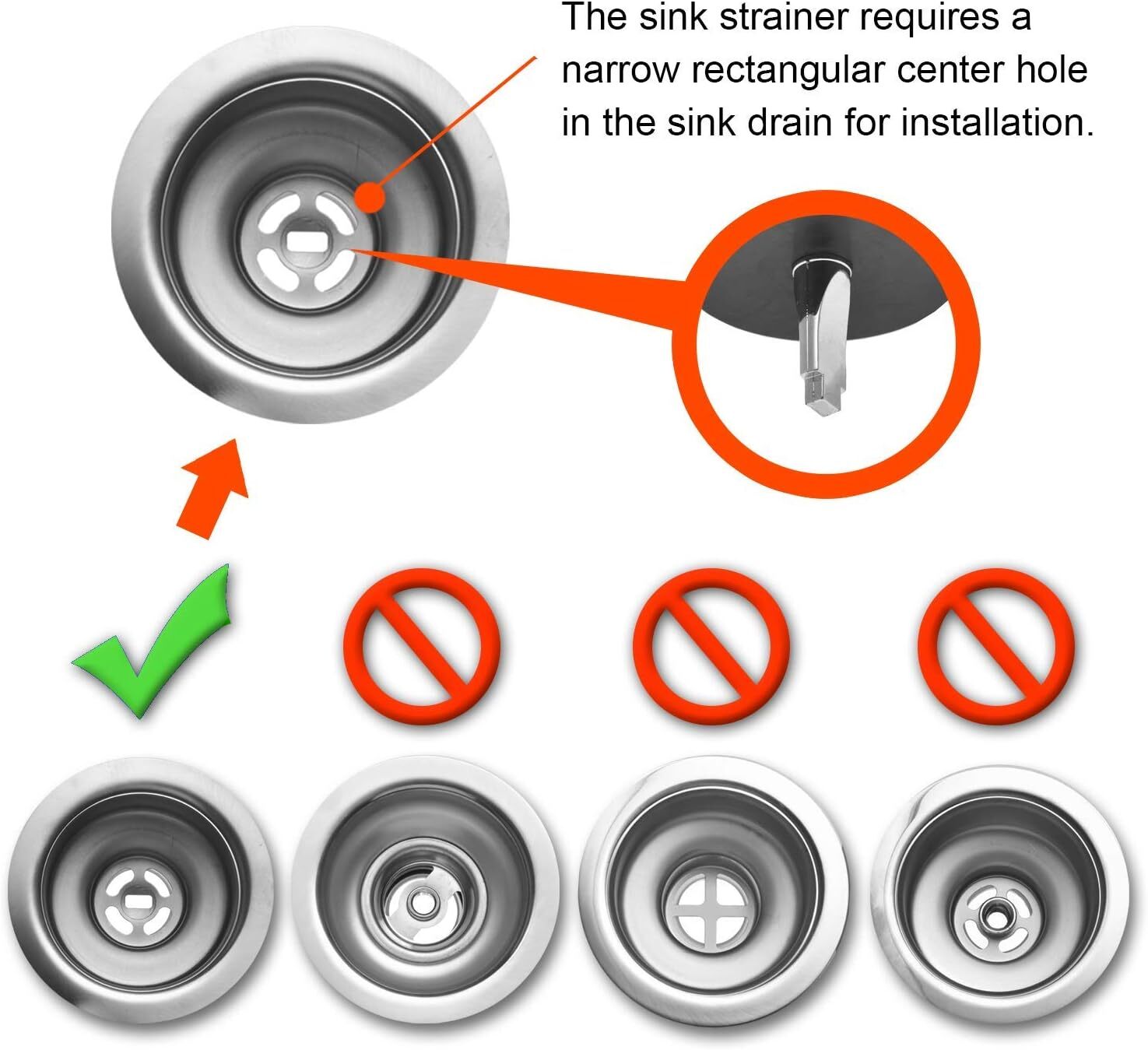 Stainless Steel Home Kitchen Sink Drain Stopper Basket Strainer Waste Plug Lot