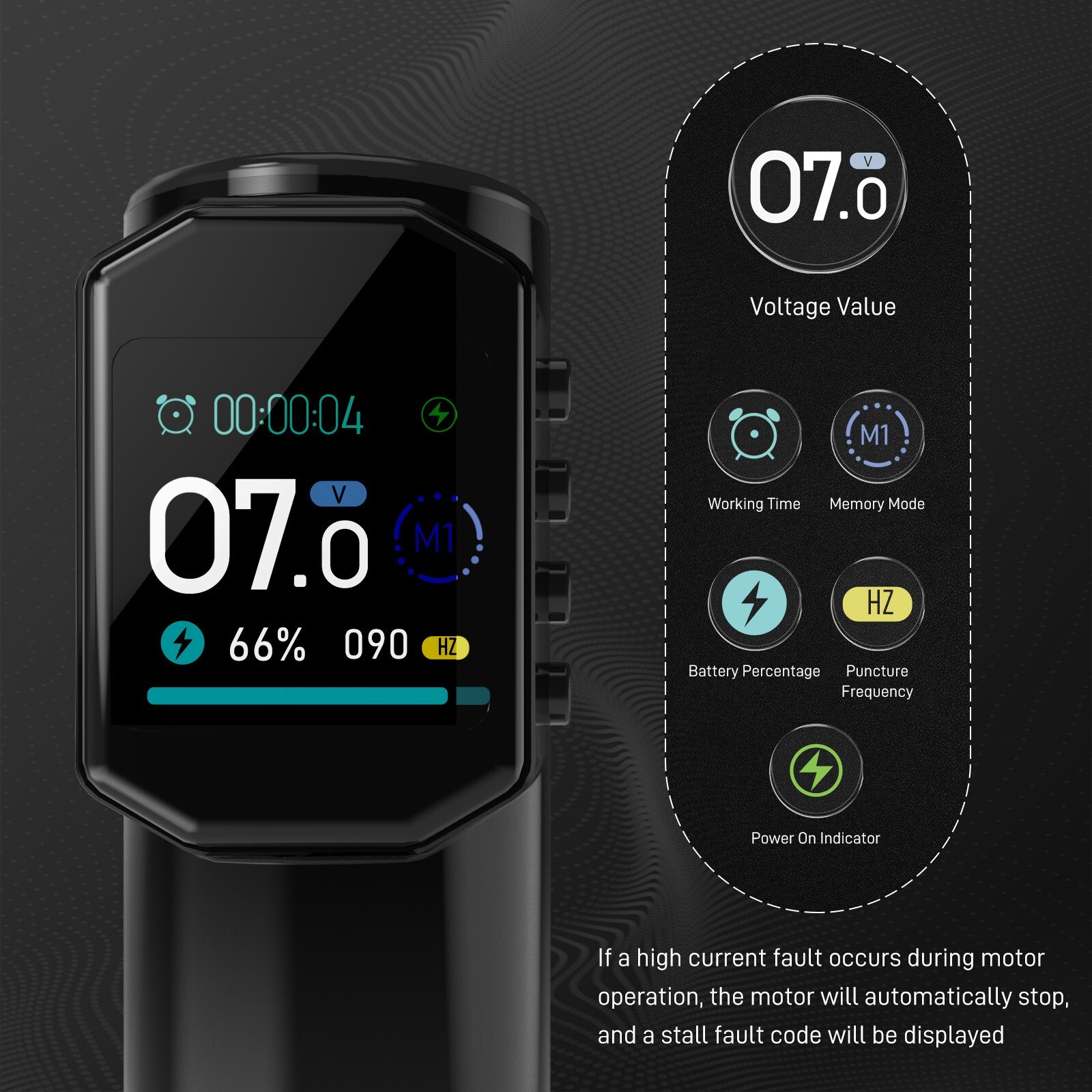 Wireless Tattoo Pen Machine Kit Complete LED Screen with Ink Needles for Artists