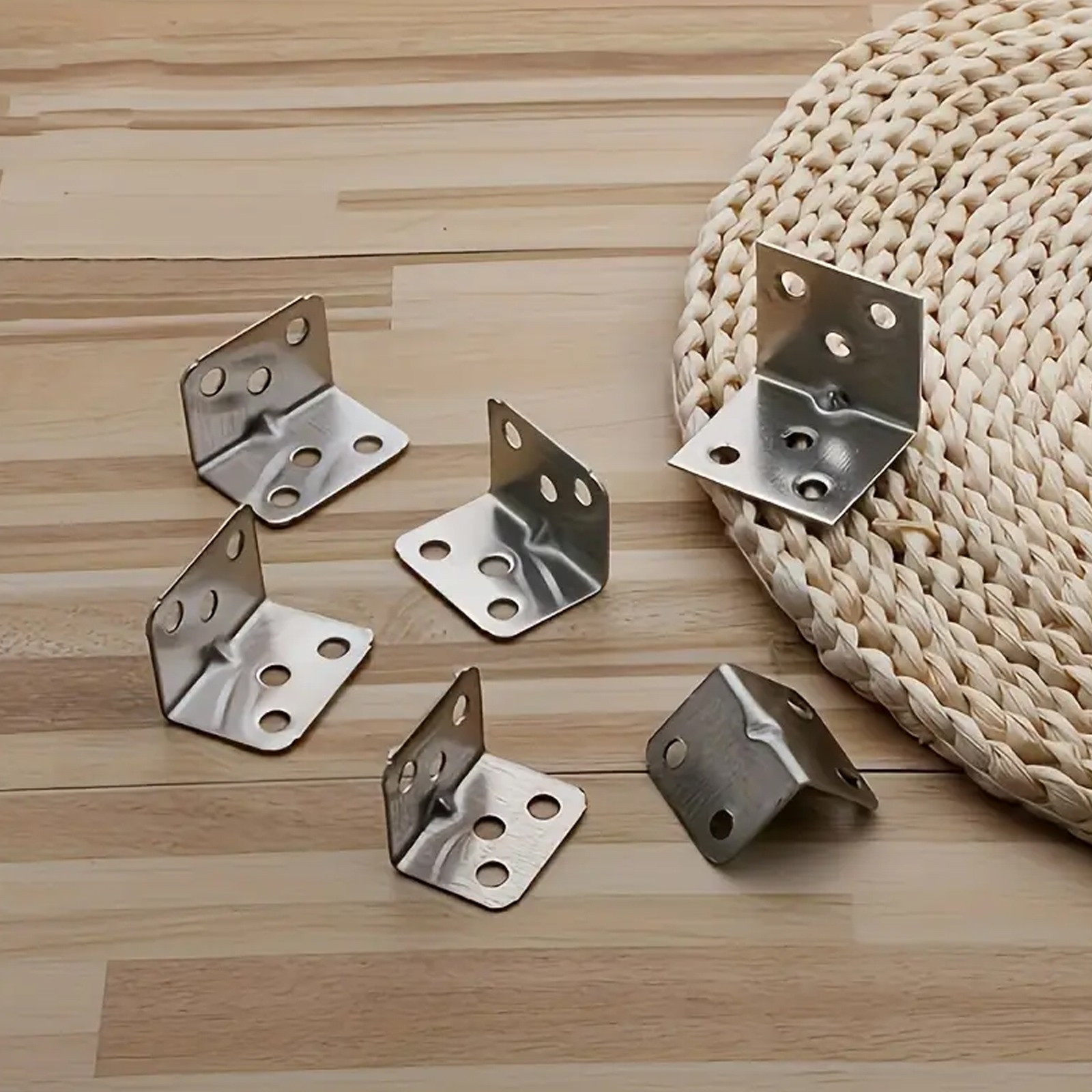 Stainless Steel L-Shaped Bracket Corner Brace 0.79in 90 Degree Angle Corner Lot