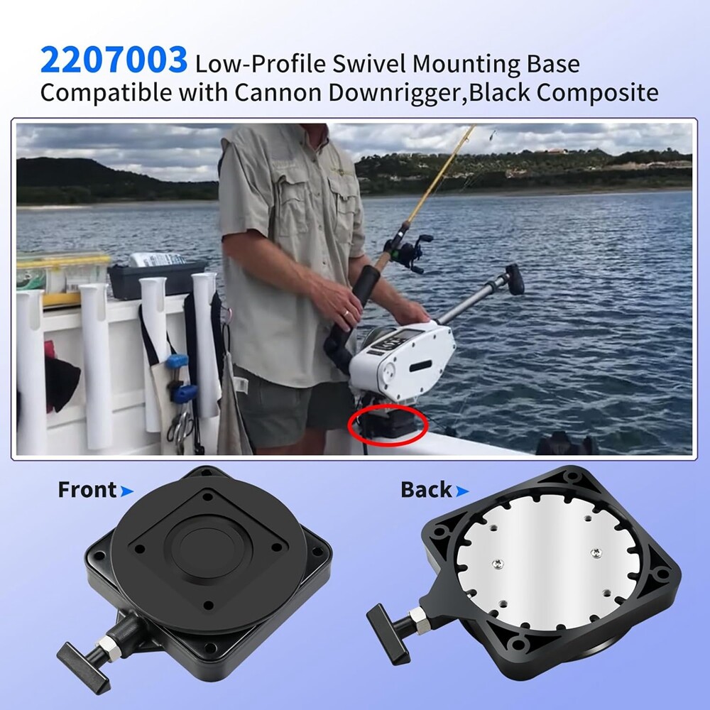 2207003 STANDARD LOW-PROFILE SWIVEL BASE FOR CAN-NON 3991913 DOWNRIGGER MOUNT W