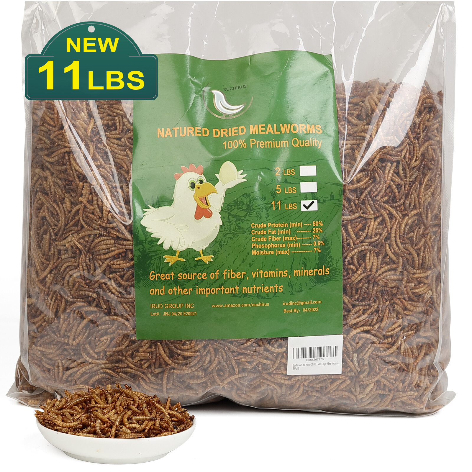 Dried Mealworms Bulk Non-GMO Organic for Wild Blue Bird Food Chickens Hen Treats