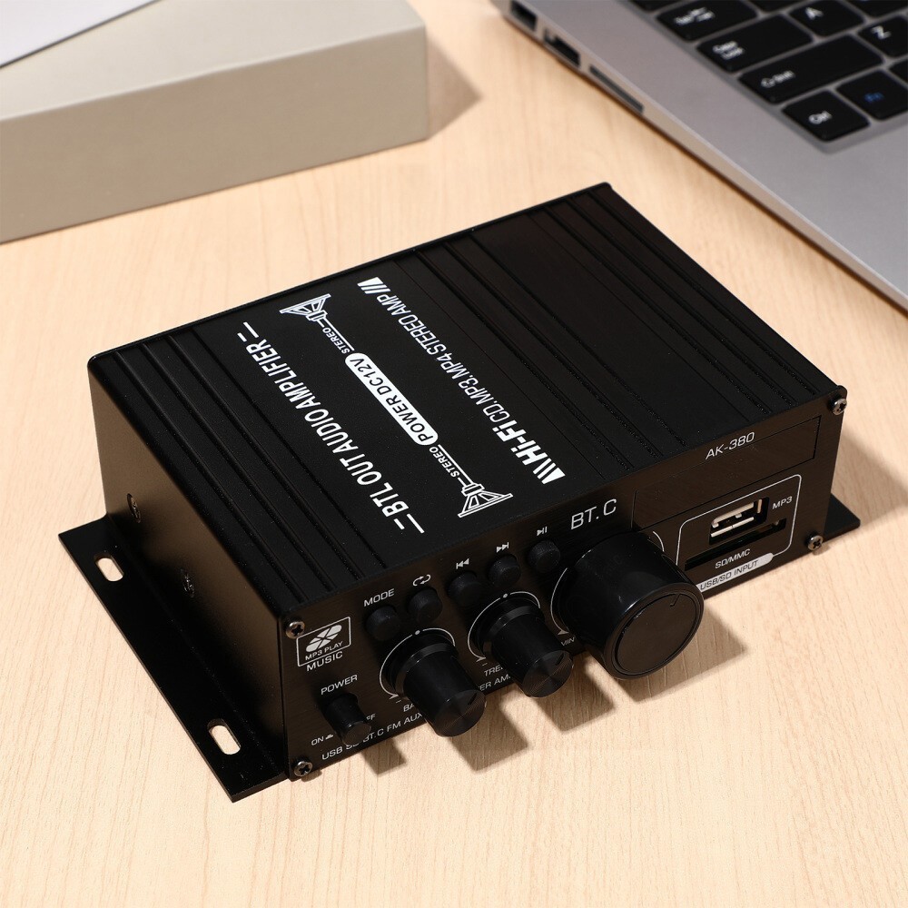 12V 800W Bluetooth HiFi Power Amplifier Mini Audio Digital Stereo FM AMP Remote