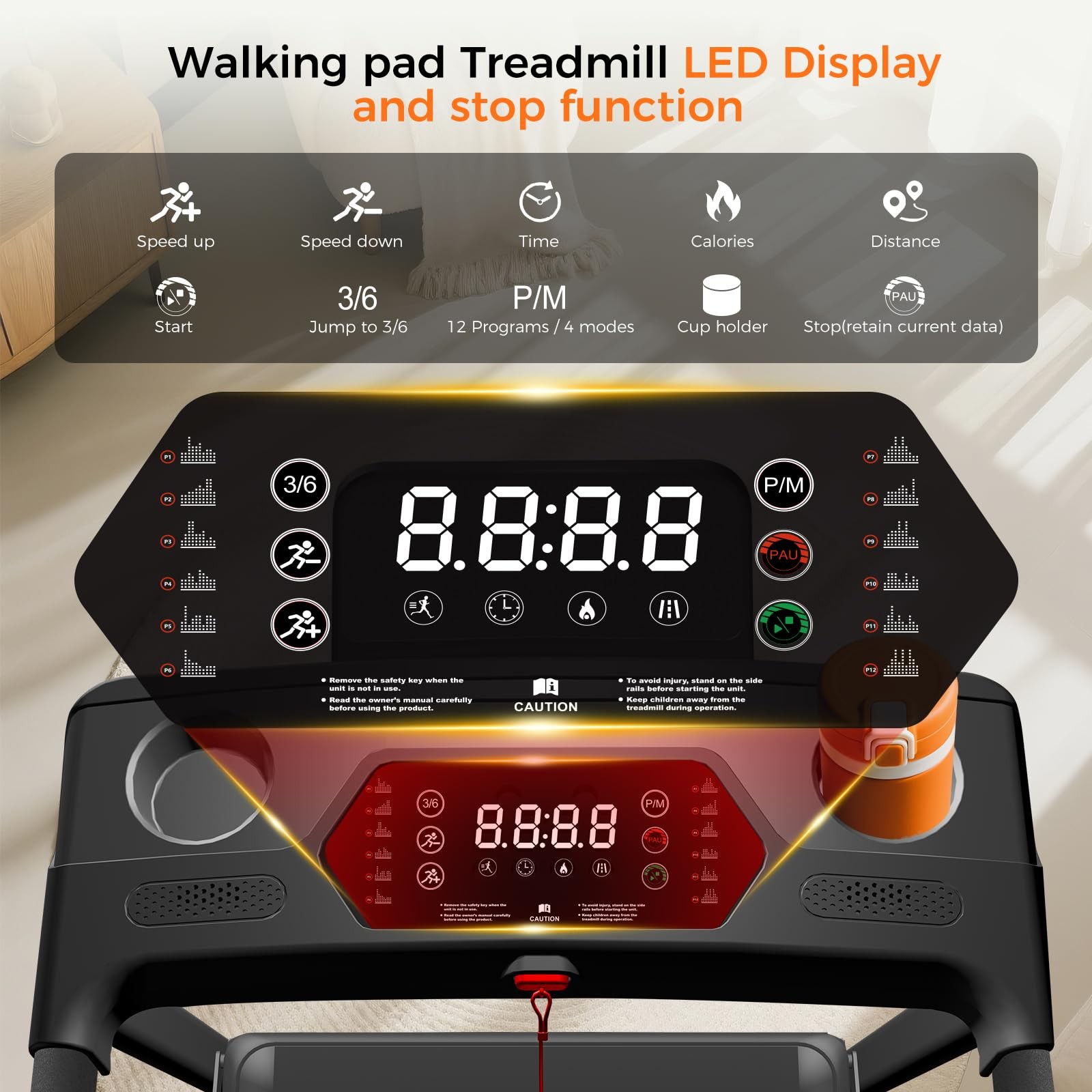 Caminadoras Eléctrica Para Hacer Ejercicio Capacidad De 300 Libras Portátil Casa