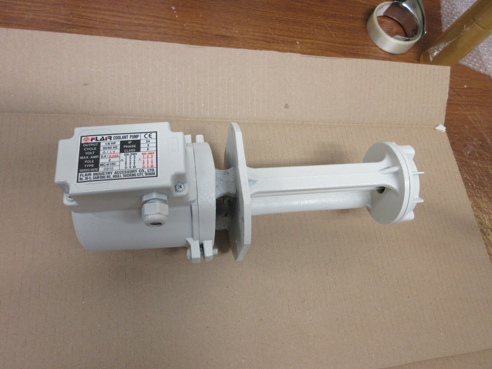 MC-8180 Coolant Pump for Lathe Grinder & Mill 3 phase 180mm 230/460V