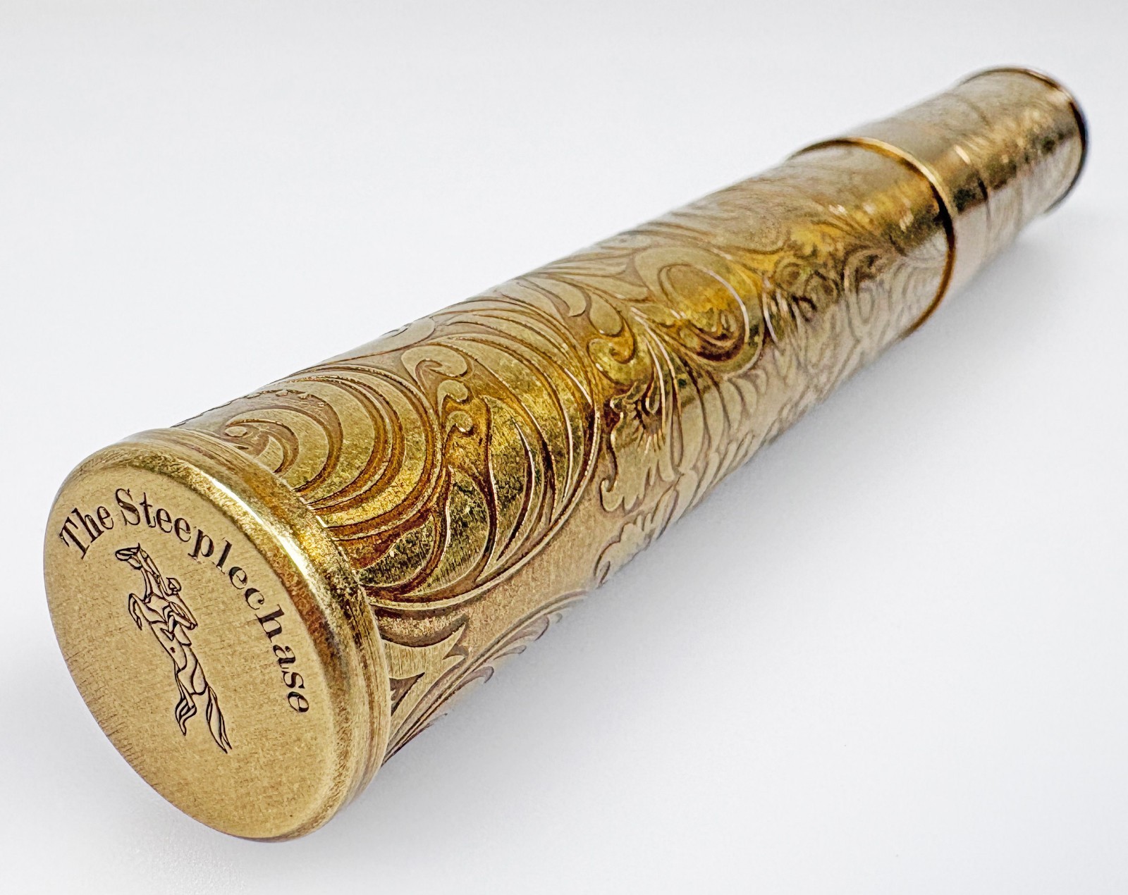 Golden Brass Engraved Cigar Tube Case Tubos Metal Portable Travel Storage Holder