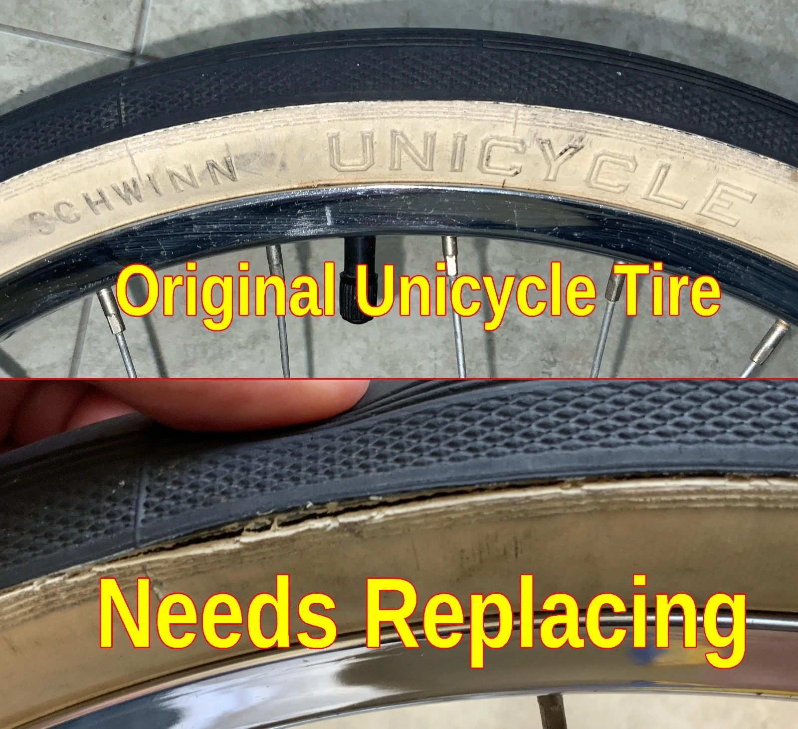 VIDEO! 5/6 ft Schwinn Giraffe Unicycle Chrome Nimbus Performers Circus Monowheel