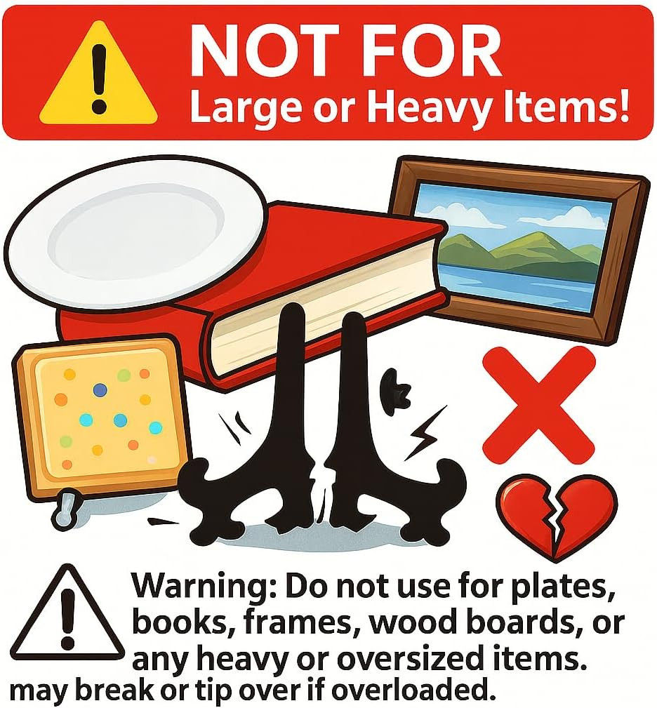 4" Plastic Easel Display Stands 12 Pack Black Plate Picture Frame Holders