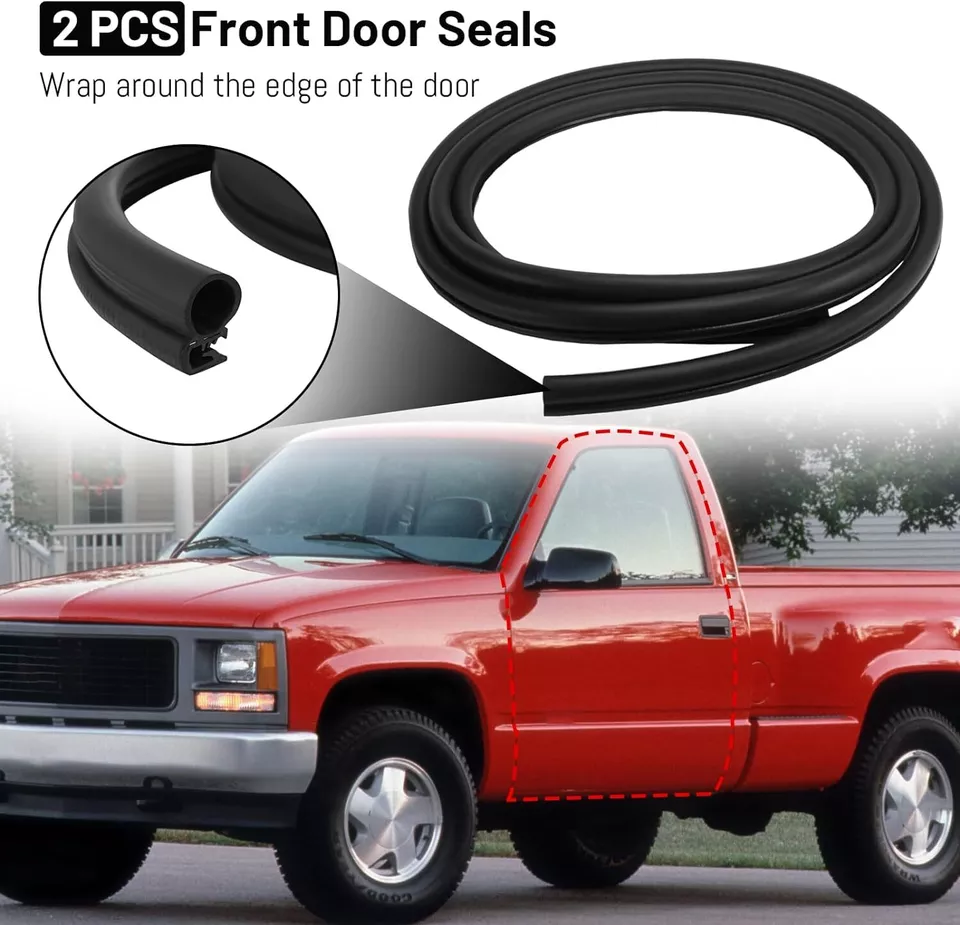 Front Door Window Molding Rubber Trim Seal Weatherstrip Kit for Chevy GMC 81-91