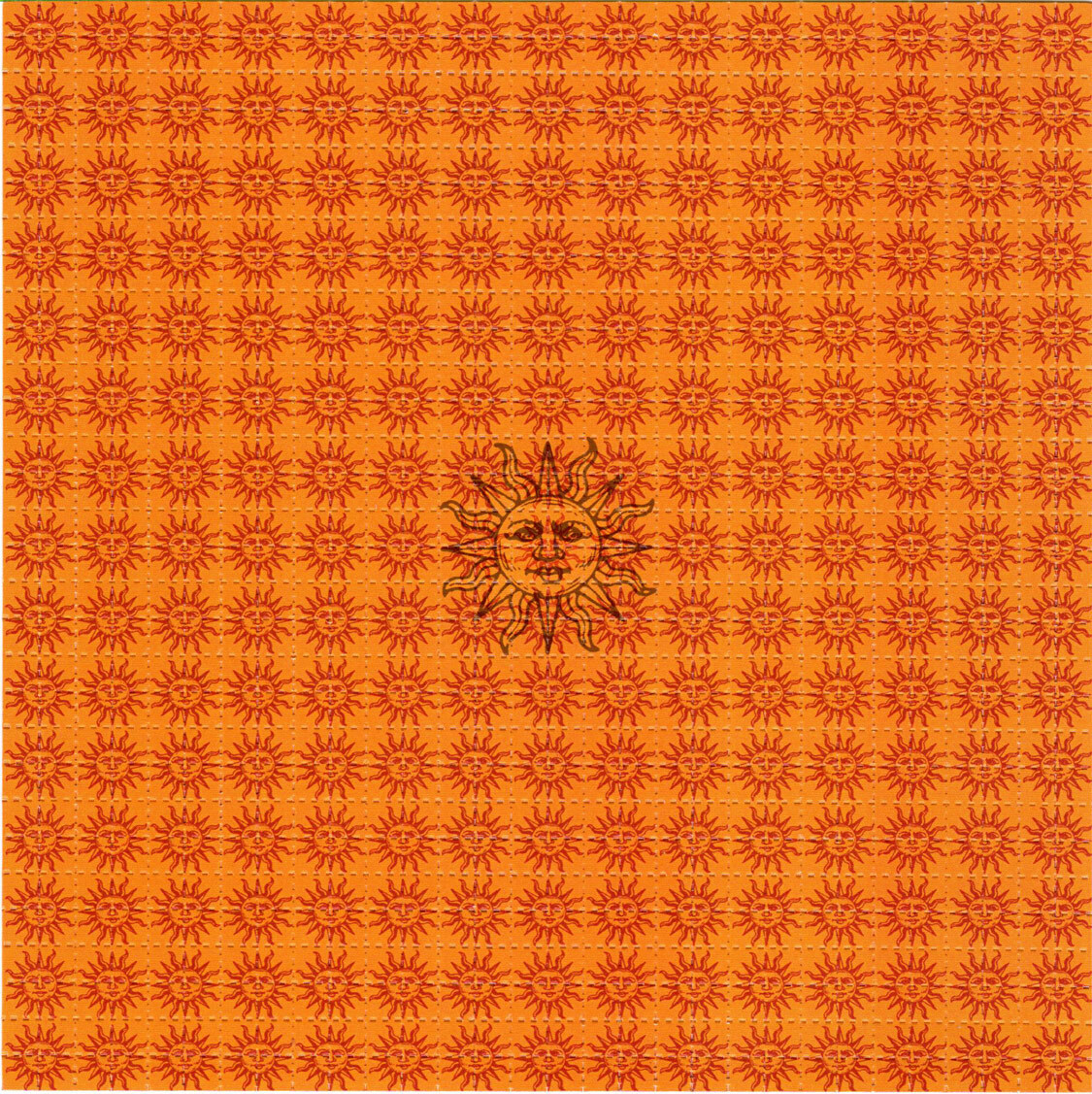 ORANGE SUNSHINE BLOTTER ART perforated sheet paper psychedelic art
