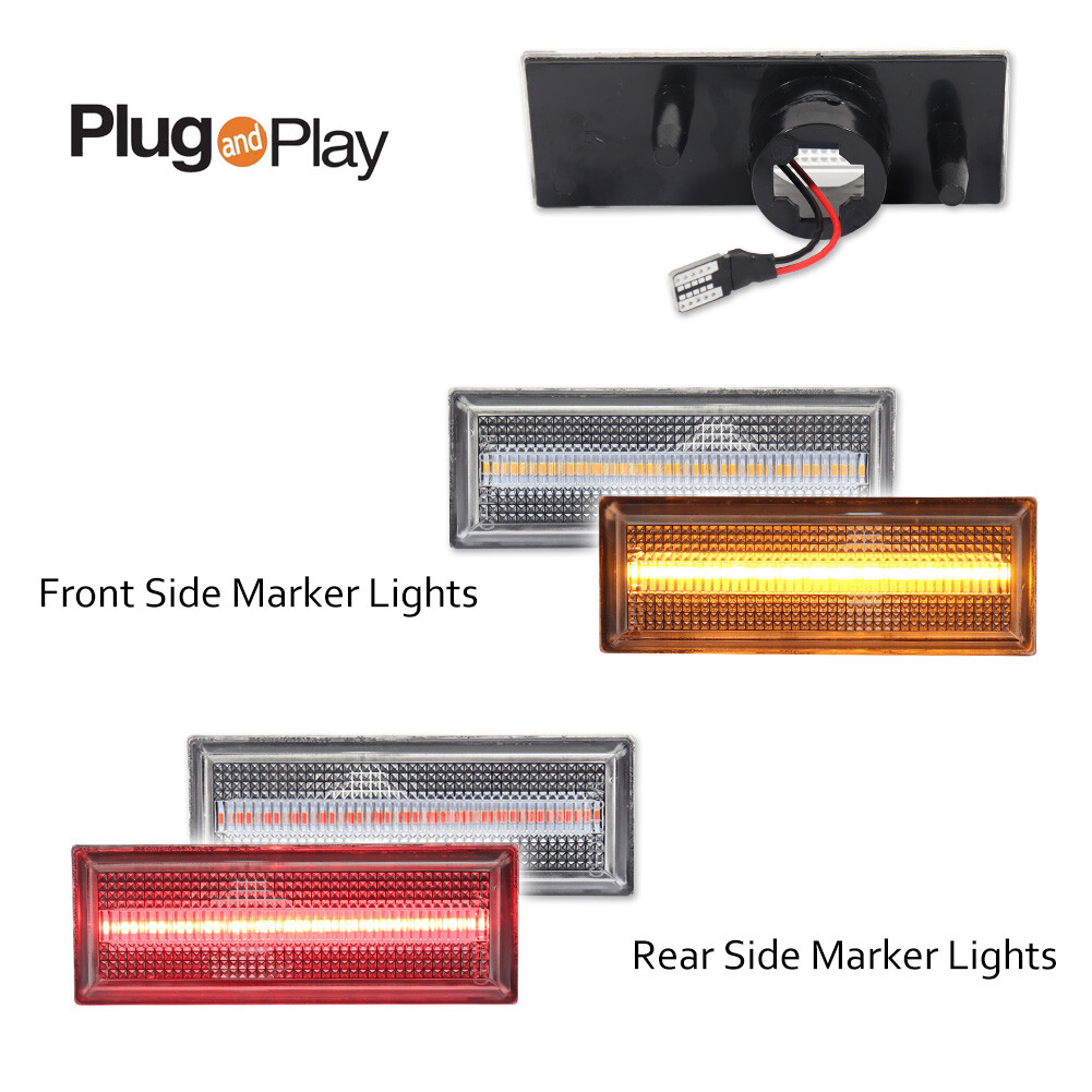 4X LED Side Marker Lights Clear Lens Front Rear For 81-88 Oldsmobile Cutlass 442