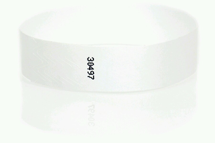 100  3/4" WHITE TYVEK WRISTBANDS, WHITE PAPER WRISTBANDS, WHITE ARM BANDS