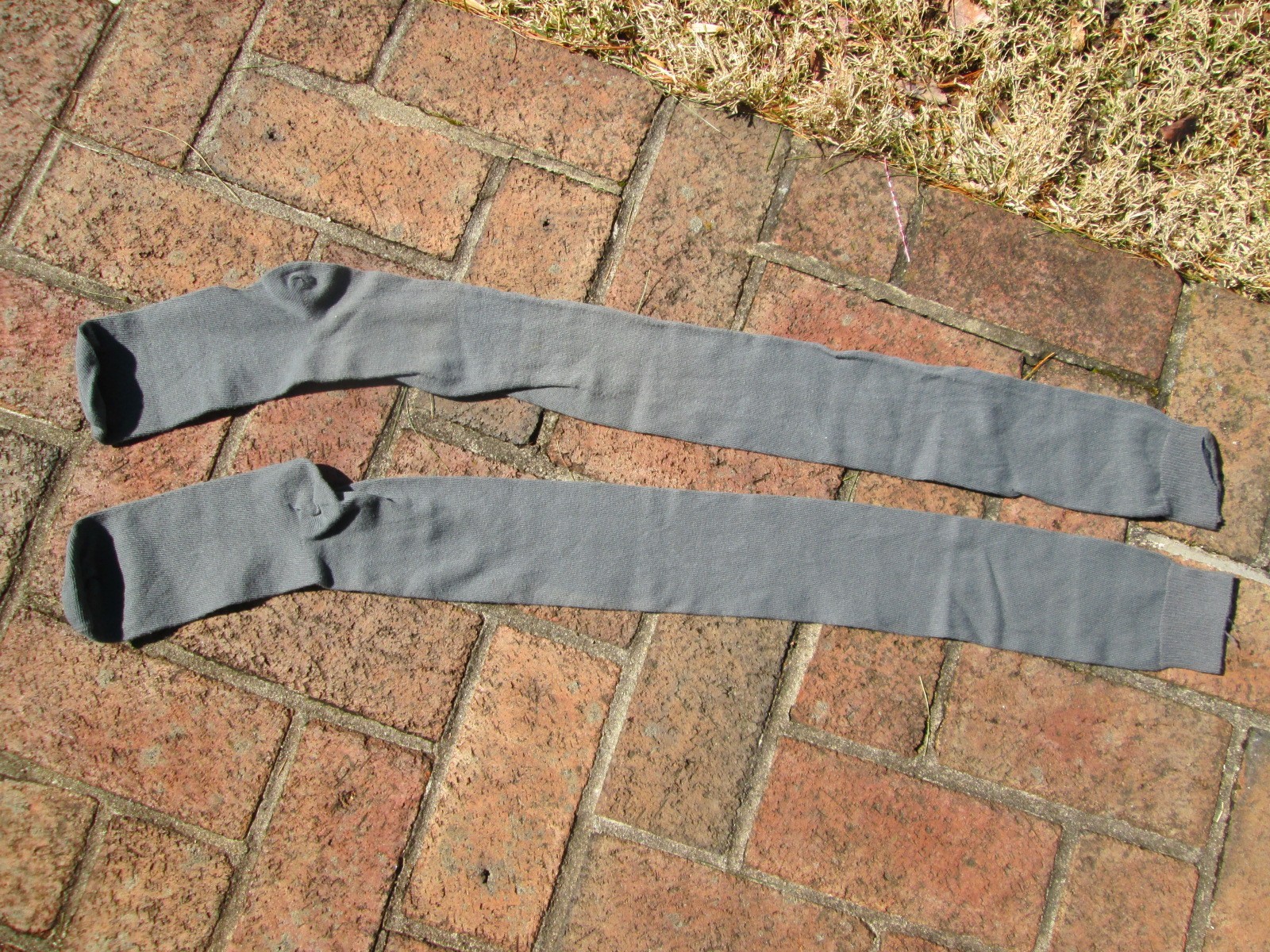 REENACTOR COLONIAL REV CIVIL WAR 18-19TH C STOCKING SOLID DOVE GREY COTTON NEW