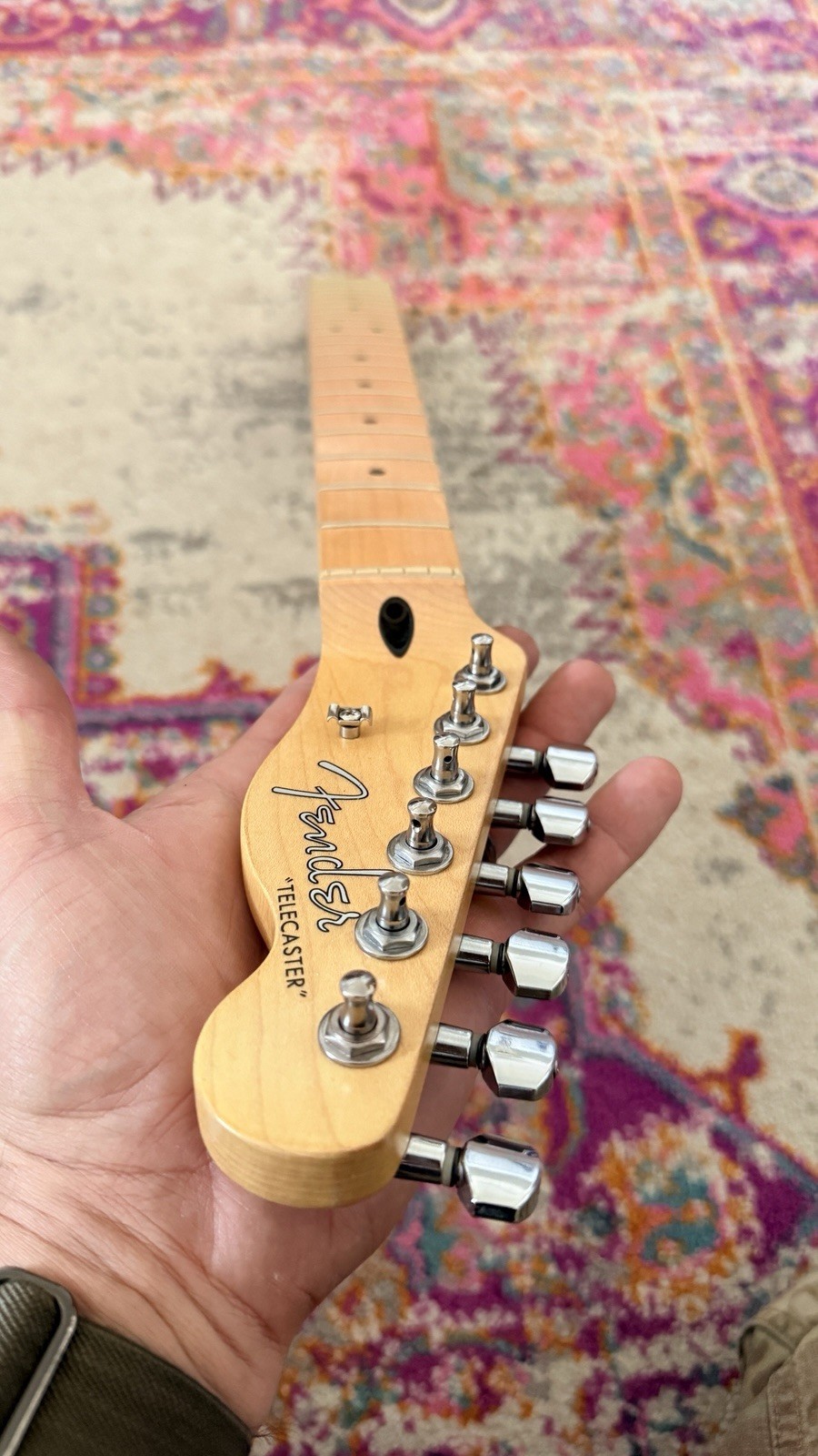 Fender Squier Telecaster Neck Maple Fretboard - Updated Logo& Amber Nitro Relic