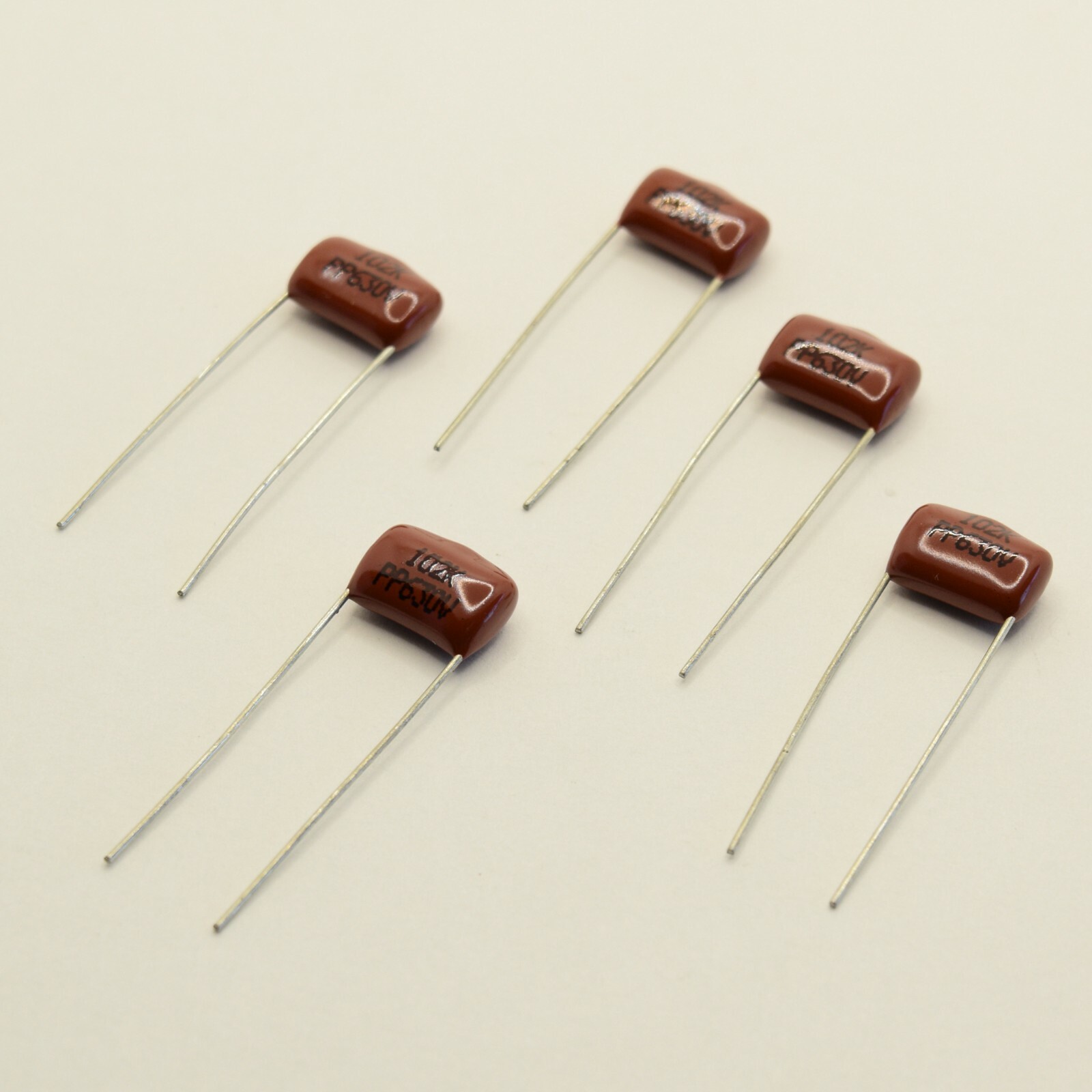 Cinnamon Drop .001uF Polypropylene Film Capacitors Set of 5