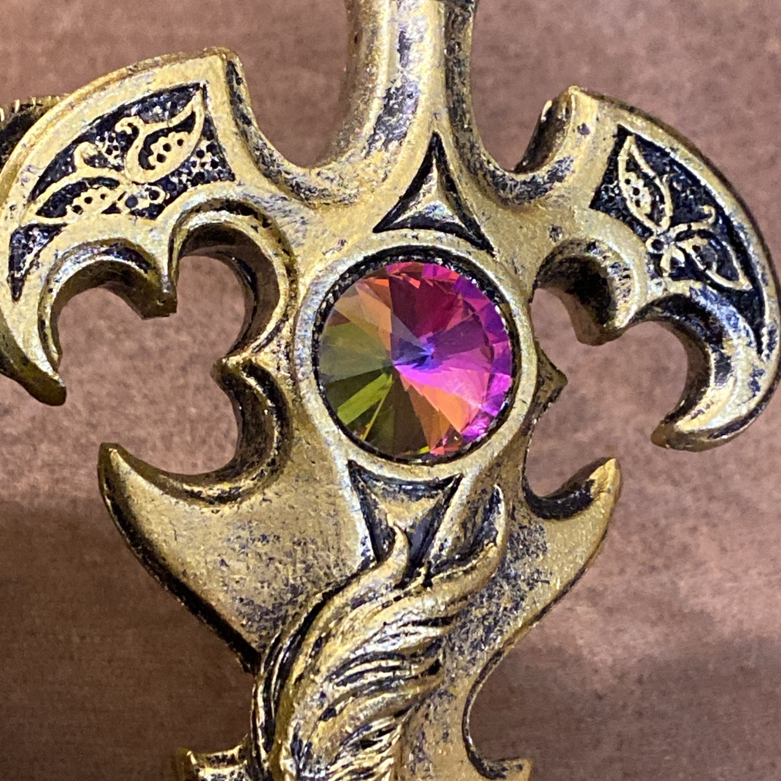 New Dungeon Dragon Jeweled Gemstone Sword Gold Drinking Mug Fantasy Mythical