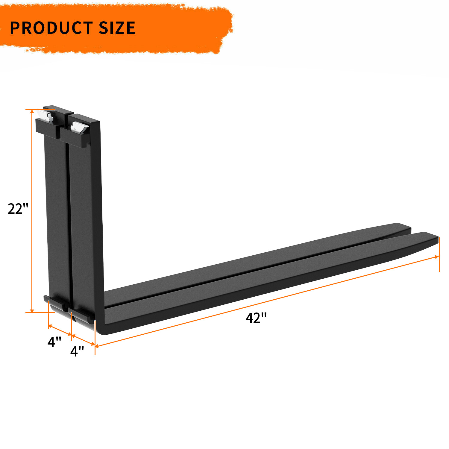 42" Pallet Fork Forklift Blades for Skid Steer Tractors Universal 2500lbs 2Pcs