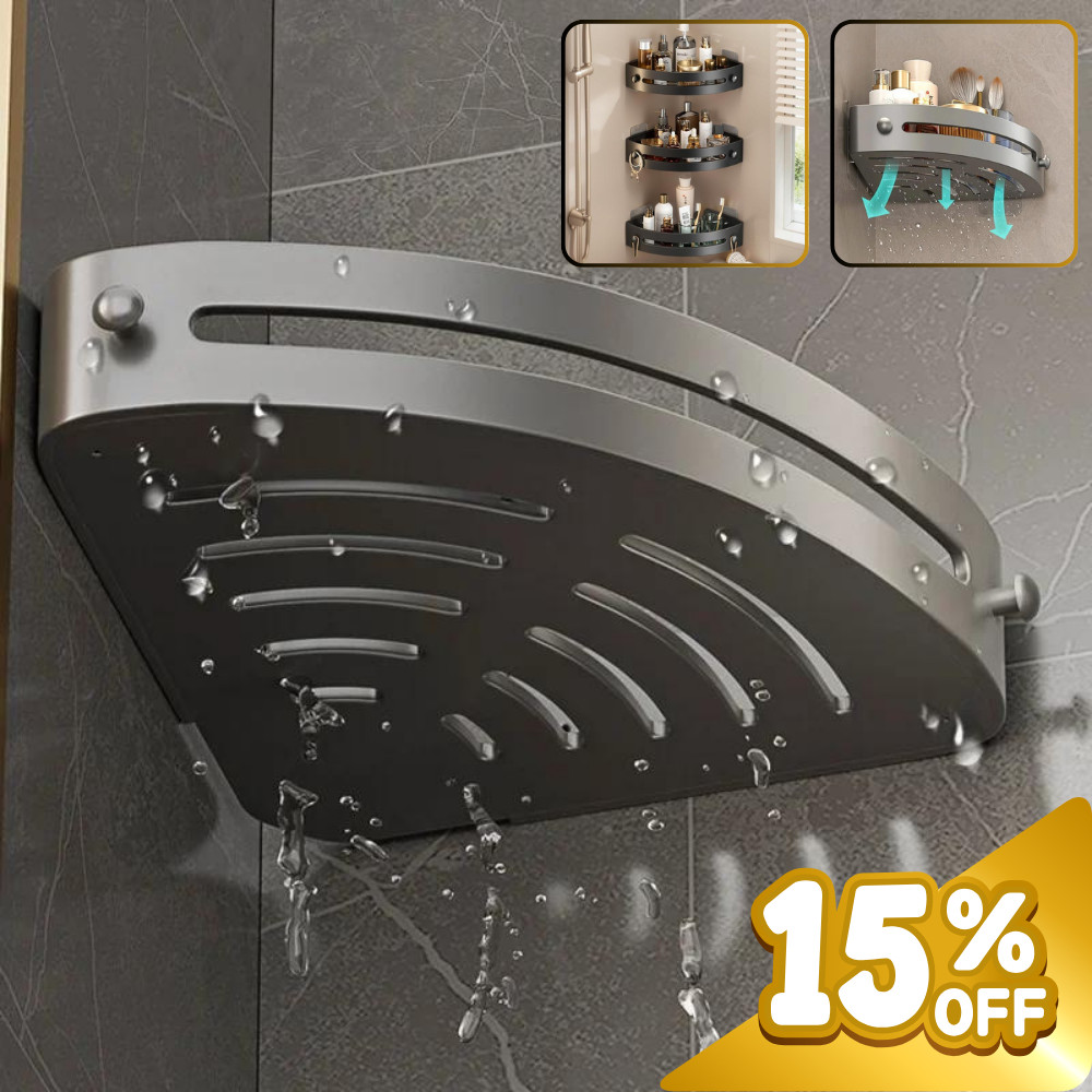 3 Tier Corner Shower Caddy Bathroom Organizer Storage Shelf No Drilling 6 Hook