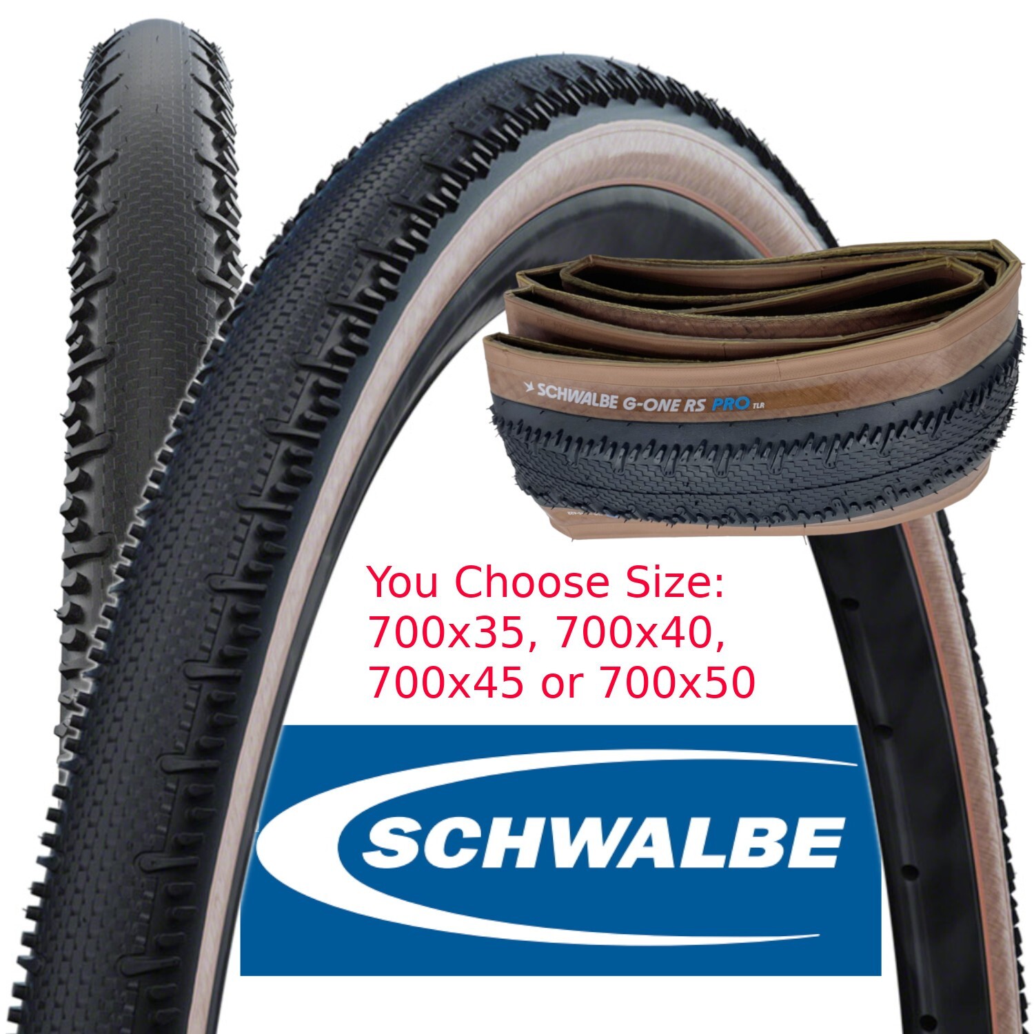 Schwalbe G-One RS Pro Tanwall Tubeless Bike Race Gravel Tire 700x35 40 45 50