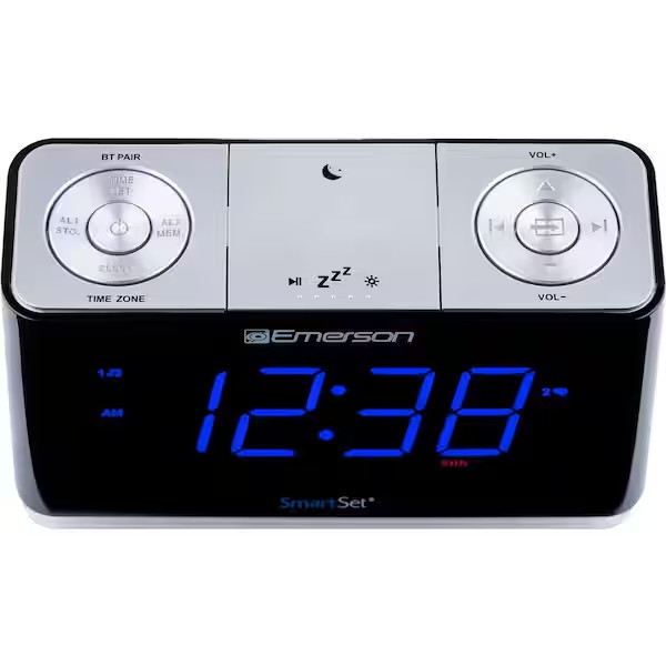 Alarm Clock Radio with Bluetooth Speaker Large LED Display and night light