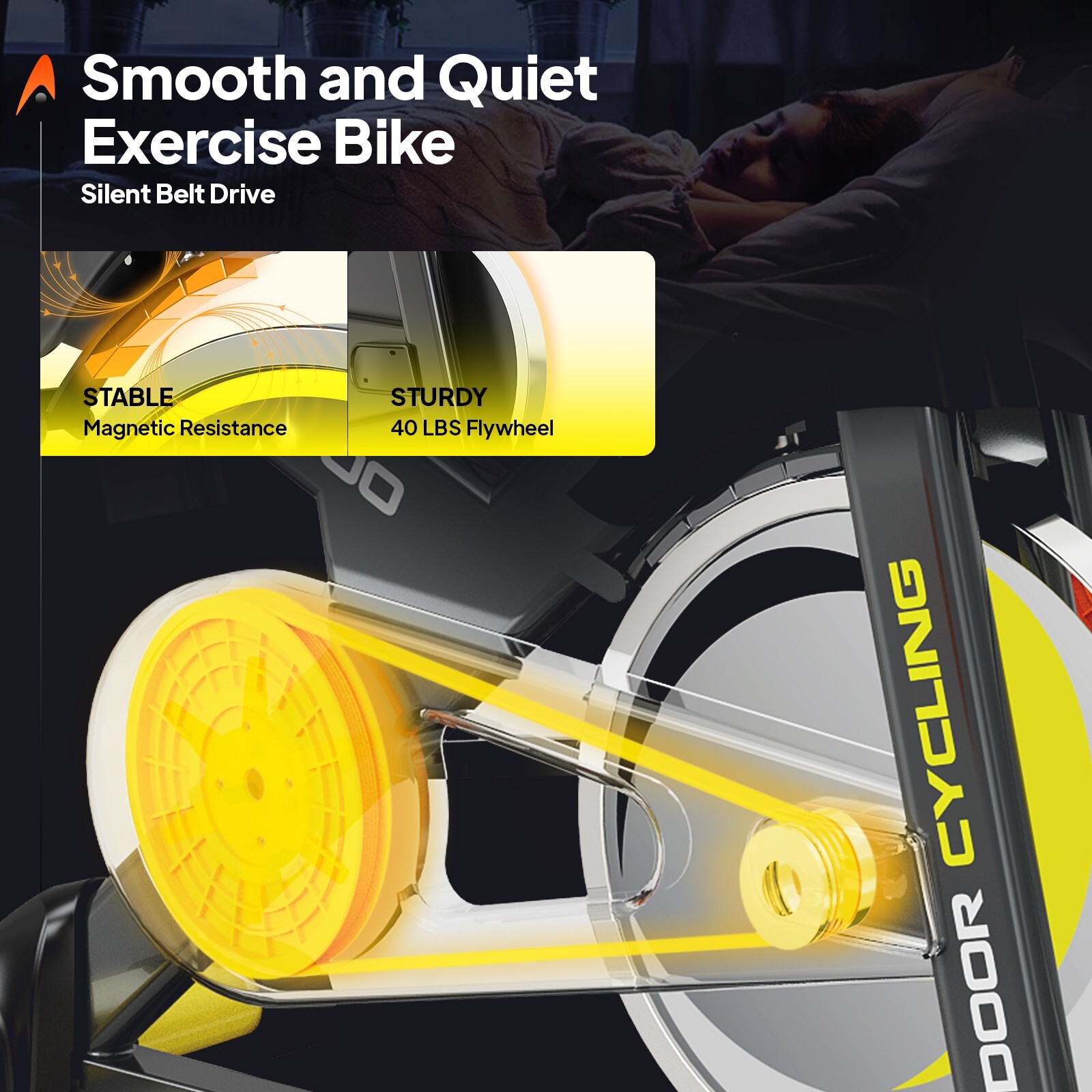 Indoor Cardio Workout Machine Stationary Bike Cycling Fitness Home Exercise Bike