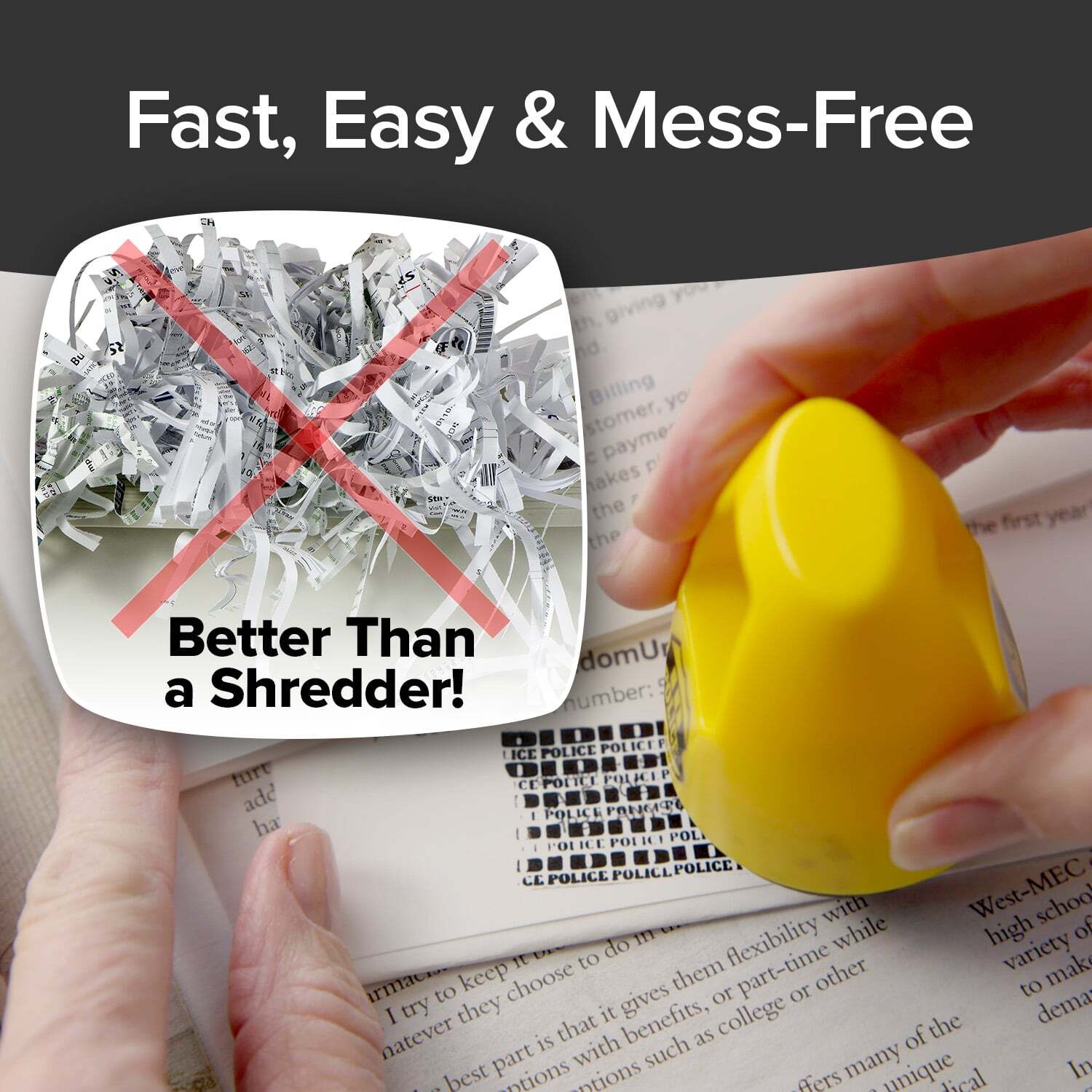 ID Police Identity Protection Roller Stamp by BulbHead - Helps Stop ID Theft