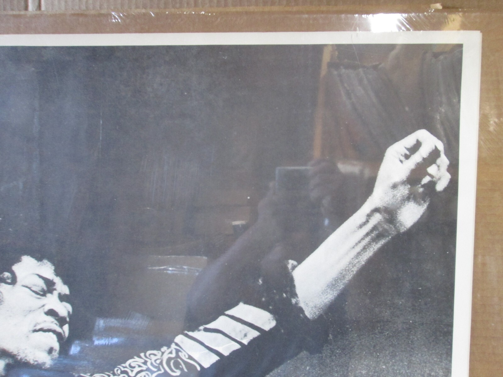 Jimi Hendrix Guitar Rock n' Roll 1970s Vintage Poster black and white Inv#G7699