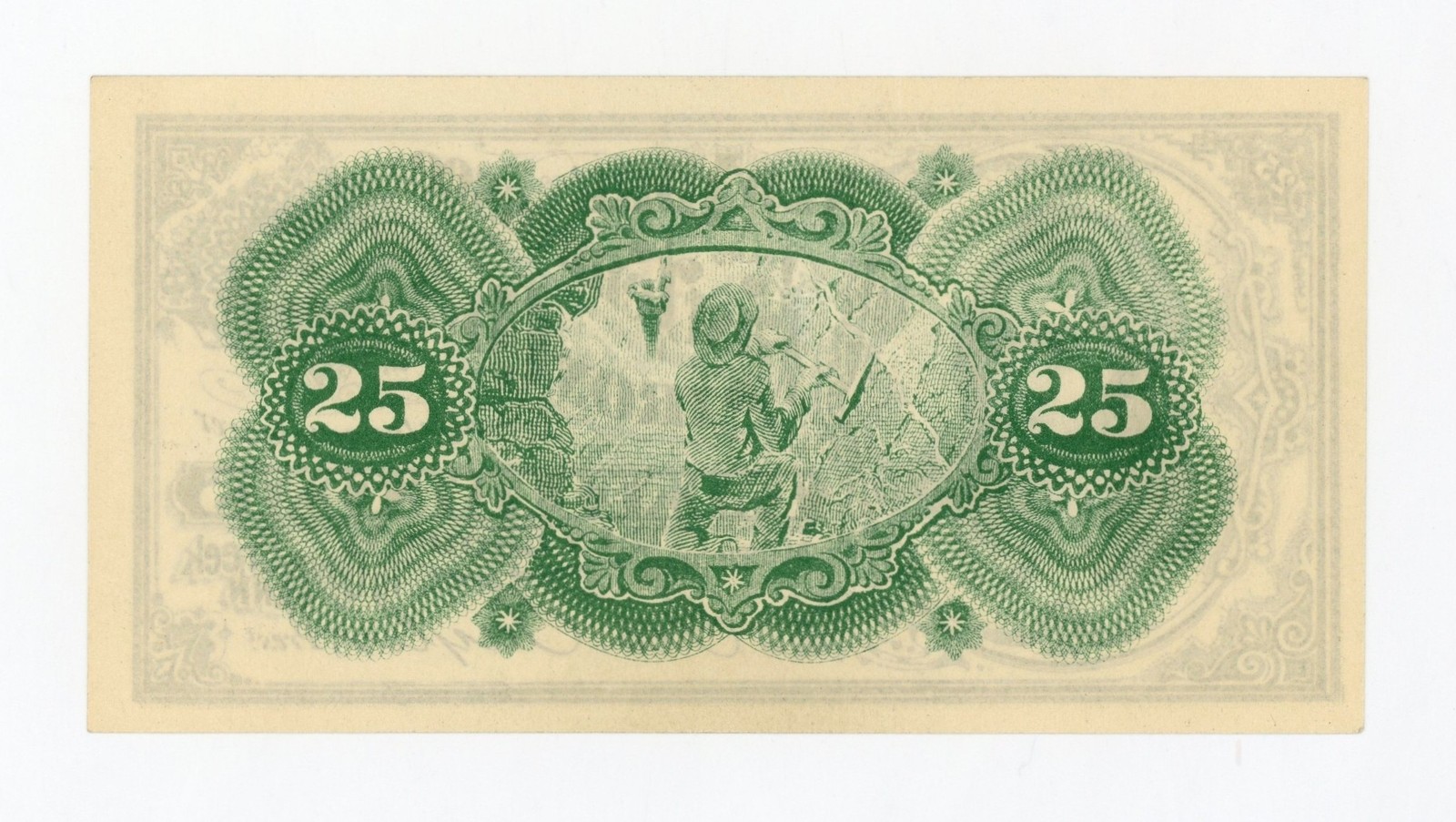 1800's 25c New York and East Tennessee Iron Co. - Cove Creek, TENNNESSEE Note AU