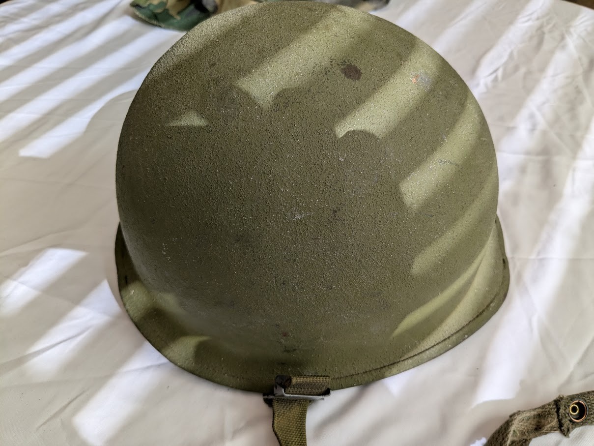 US Army original M1 helmet liner cover and chin strap